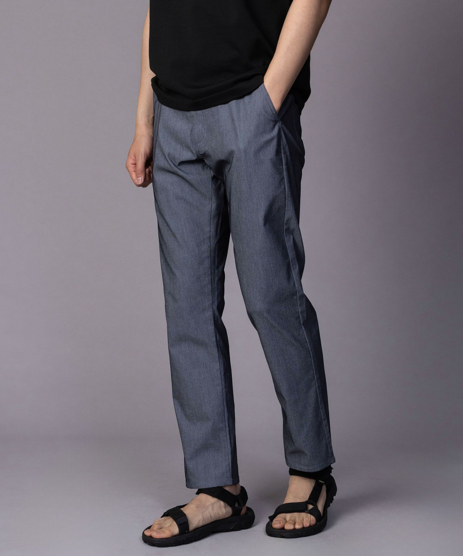 NAVY SARARI 裏メッシュドビーストレートパンツ メンズ商品画像-17