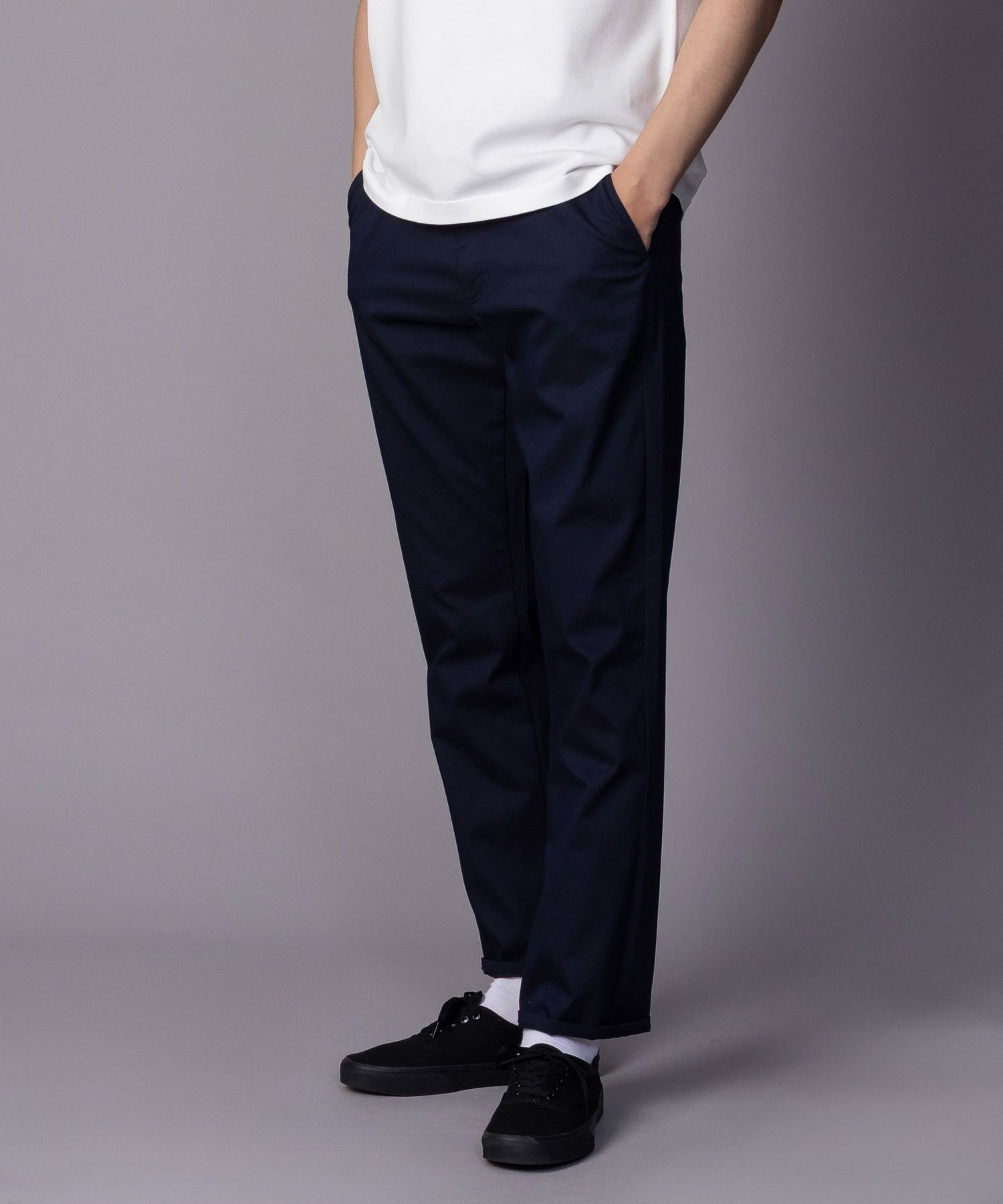 NAVY SARARI 裏メッシュドビーストレートパンツ メンズ