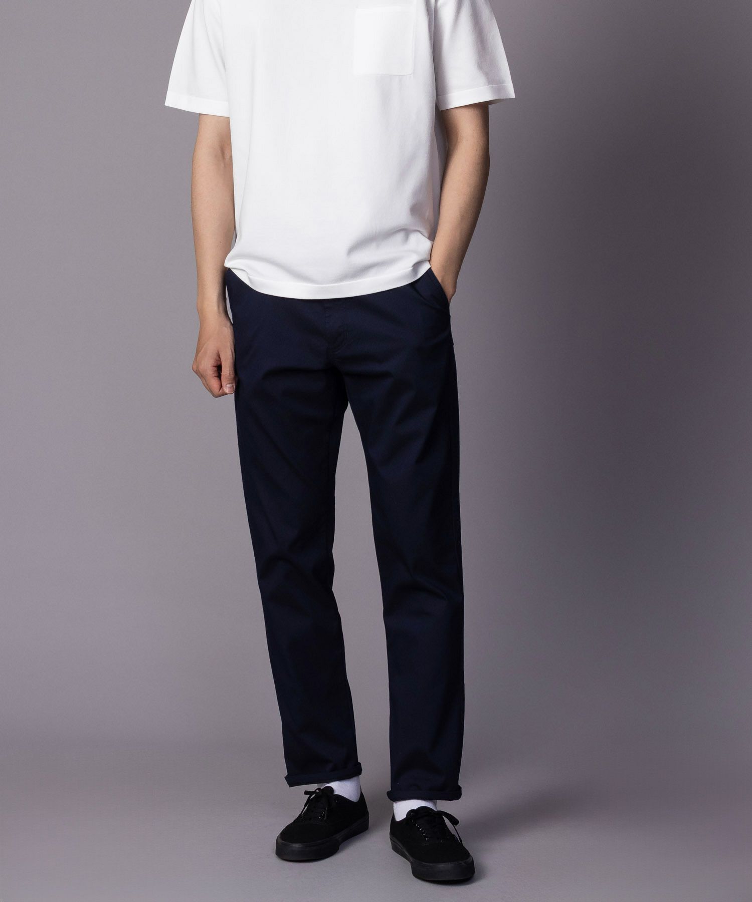 NAVY SARARI 裏メッシュドビーストレートパンツ メンズ商品画像-24