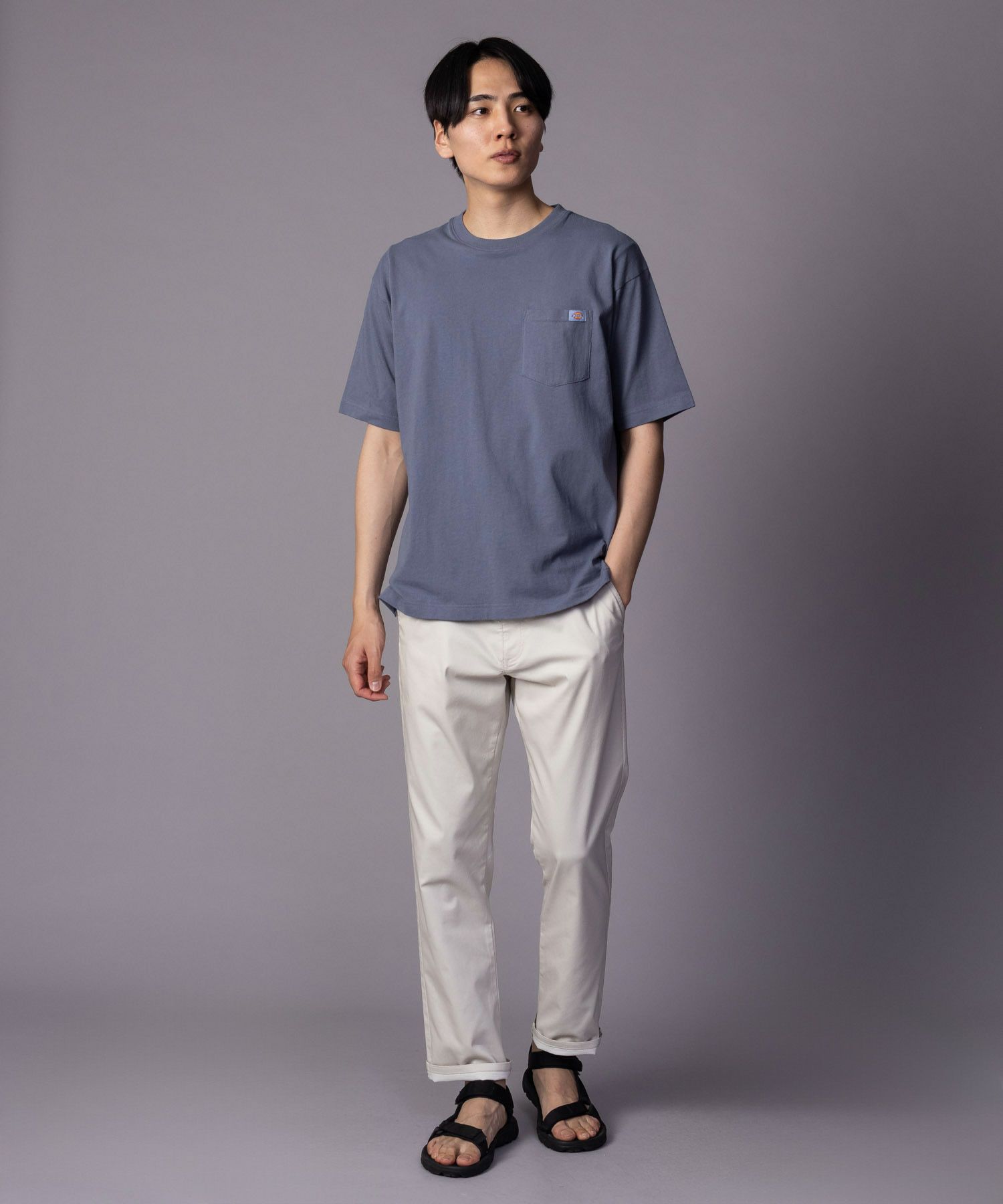 NAVY SARARI 裏メッシュドビーストレートパンツ メンズ商品画像-36