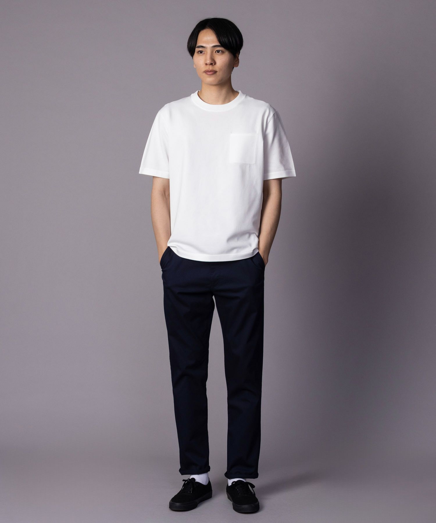 NAVY SARARI 裏メッシュドビーストレートパンツ メンズ商品サムネイル-40