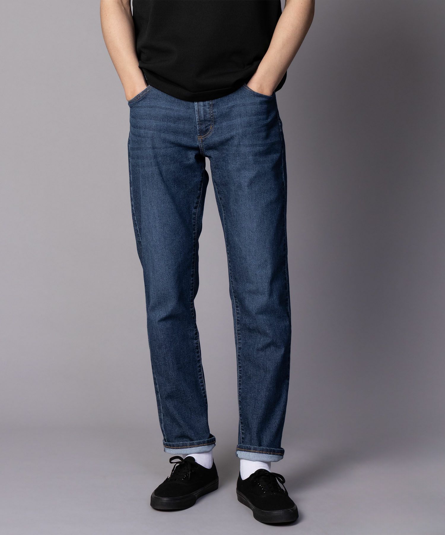 NAVY SARARI COOL デニムストレートパンツ メンズ商品サムネイル-2