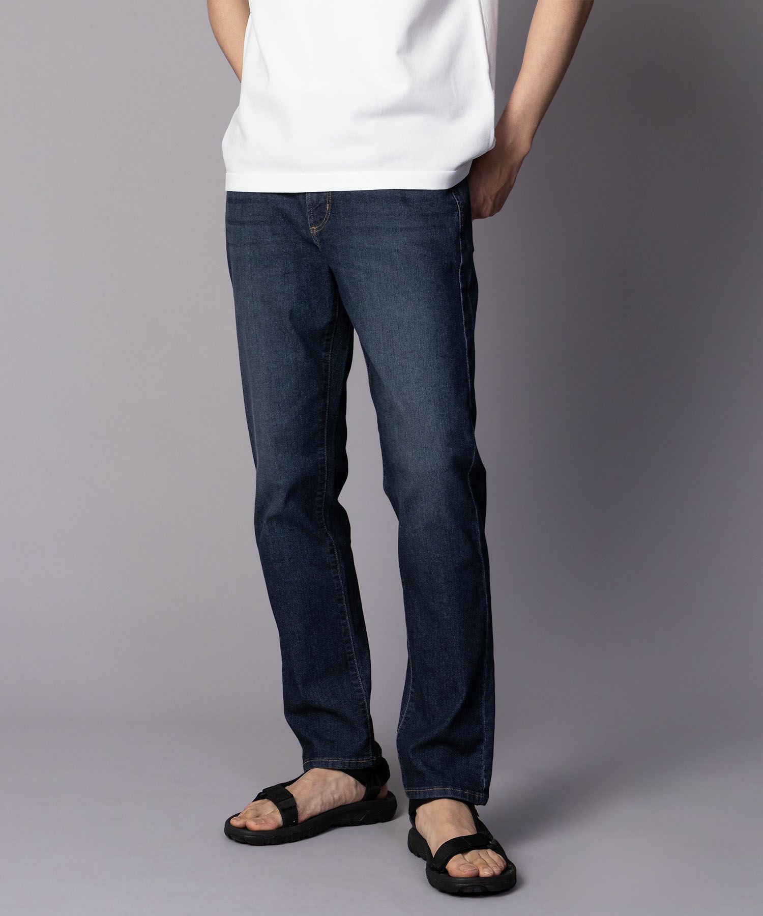 NAVY SARARI COOL デニムストレートパンツ メンズ商品サムネイル-4
