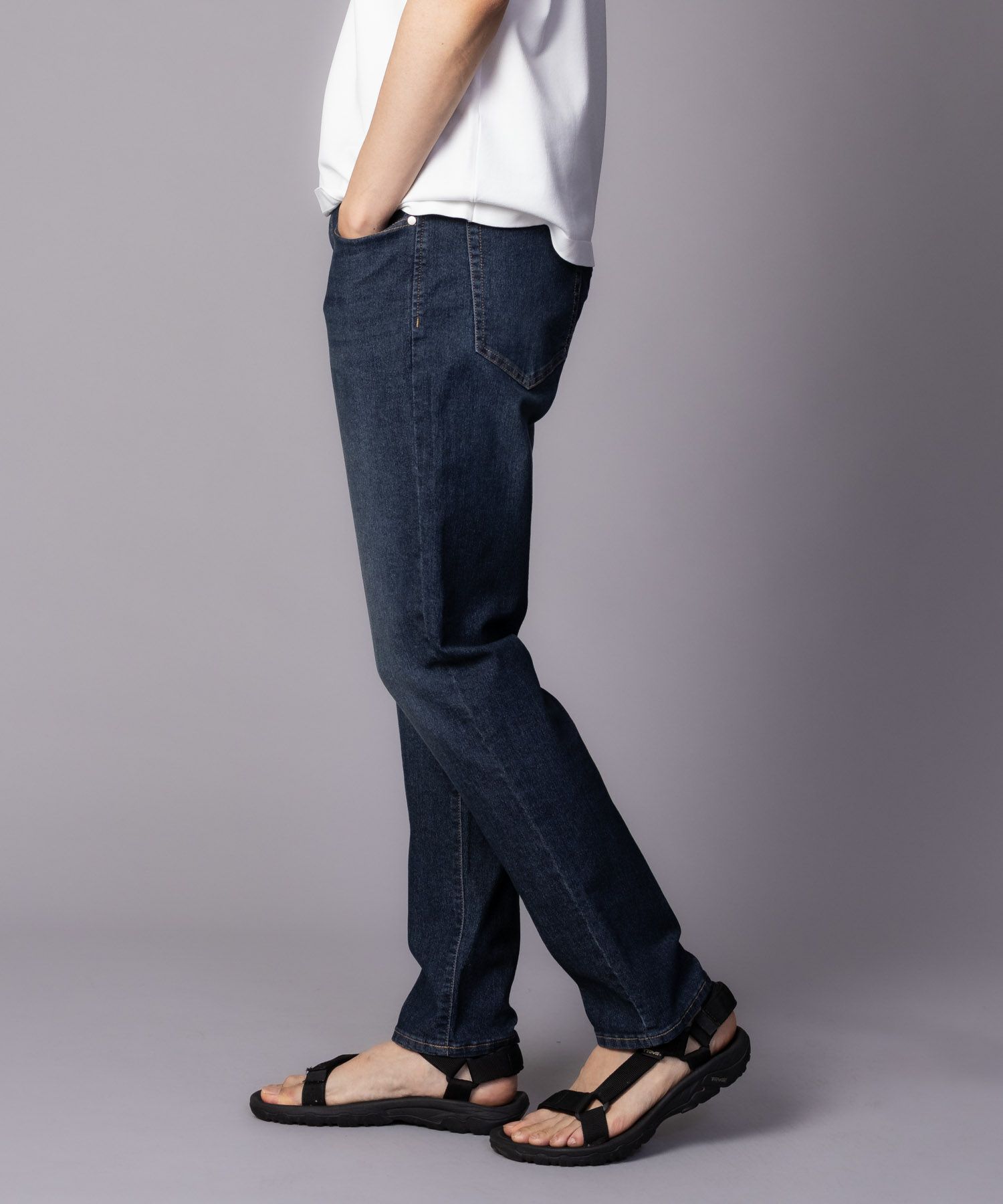NAVY SARARI COOL デニムストレートパンツ メンズ商品サムネイル-7