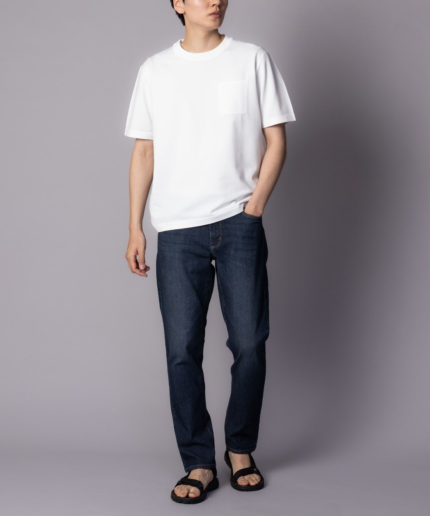 NAVY SARARI COOL デニムストレートパンツ メンズ商品画像-9