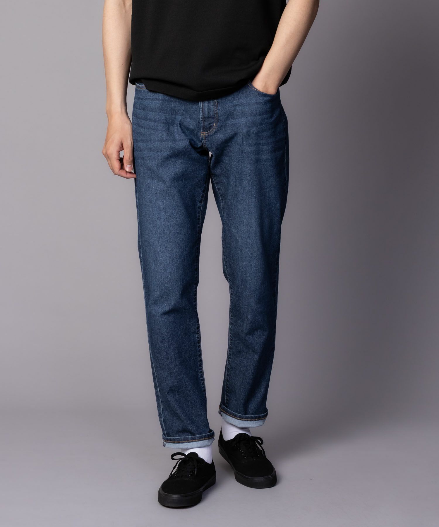 NAVY SARARI COOL デニムストレートパンツ メンズ商品画像-10