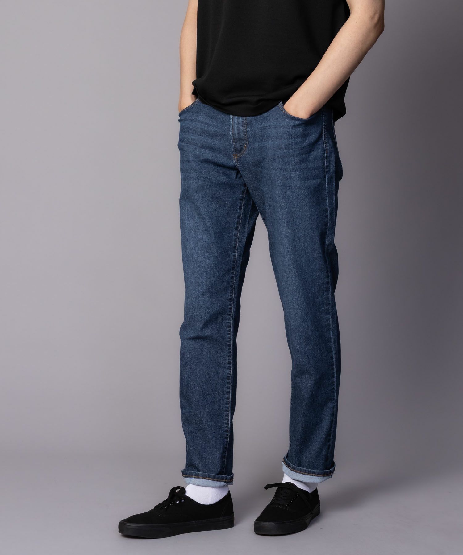 NAVY SARARI COOL デニムストレートパンツ メンズ商品サムネイル-11