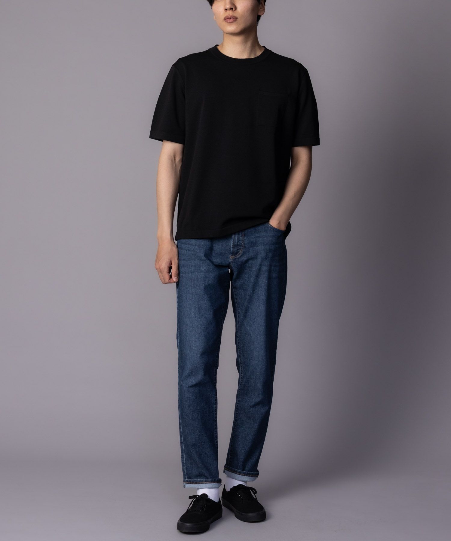 NAVY SARARI COOL デニムストレートパンツ メンズ商品画像-14