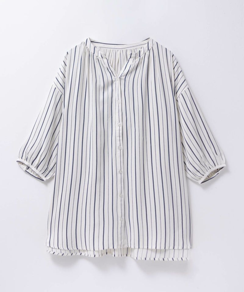 Howdy Marie  インドファブリック 7分袖バンドカラーチュニック レディース商品画像-18