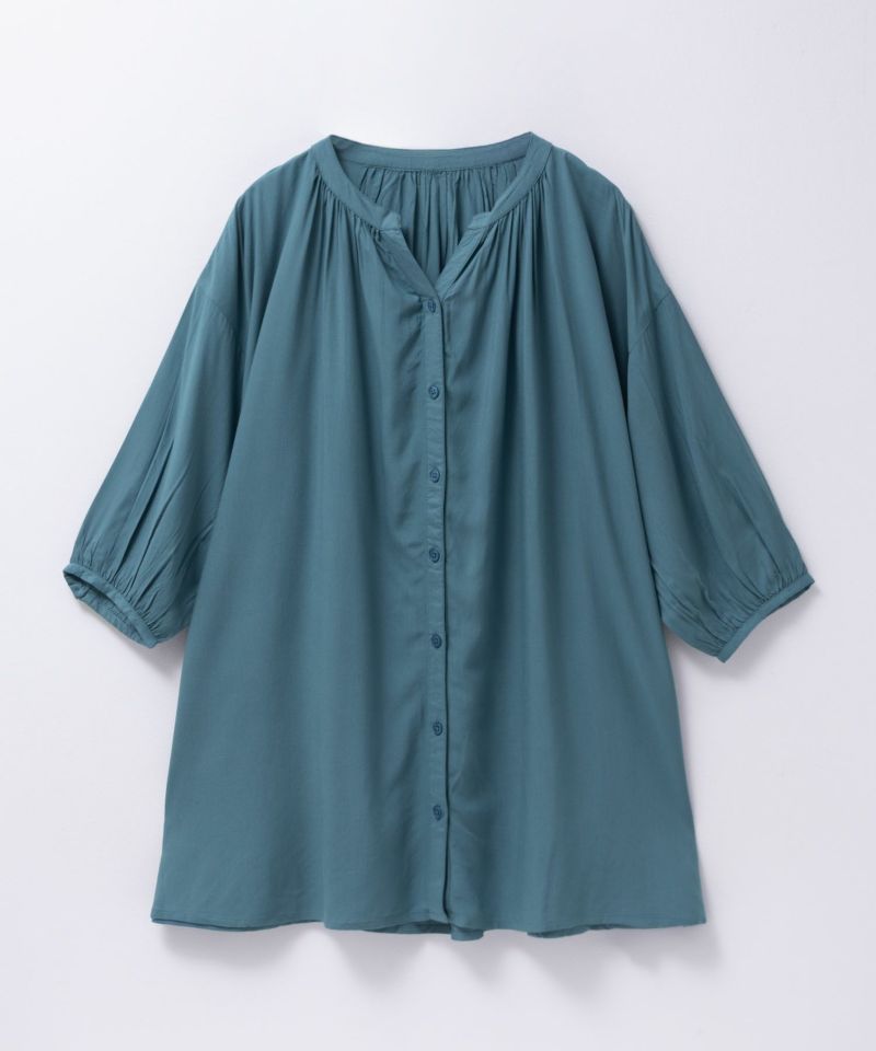 Howdy Marie  インドファブリック 7分袖バンドカラーチュニック レディース商品画像-20