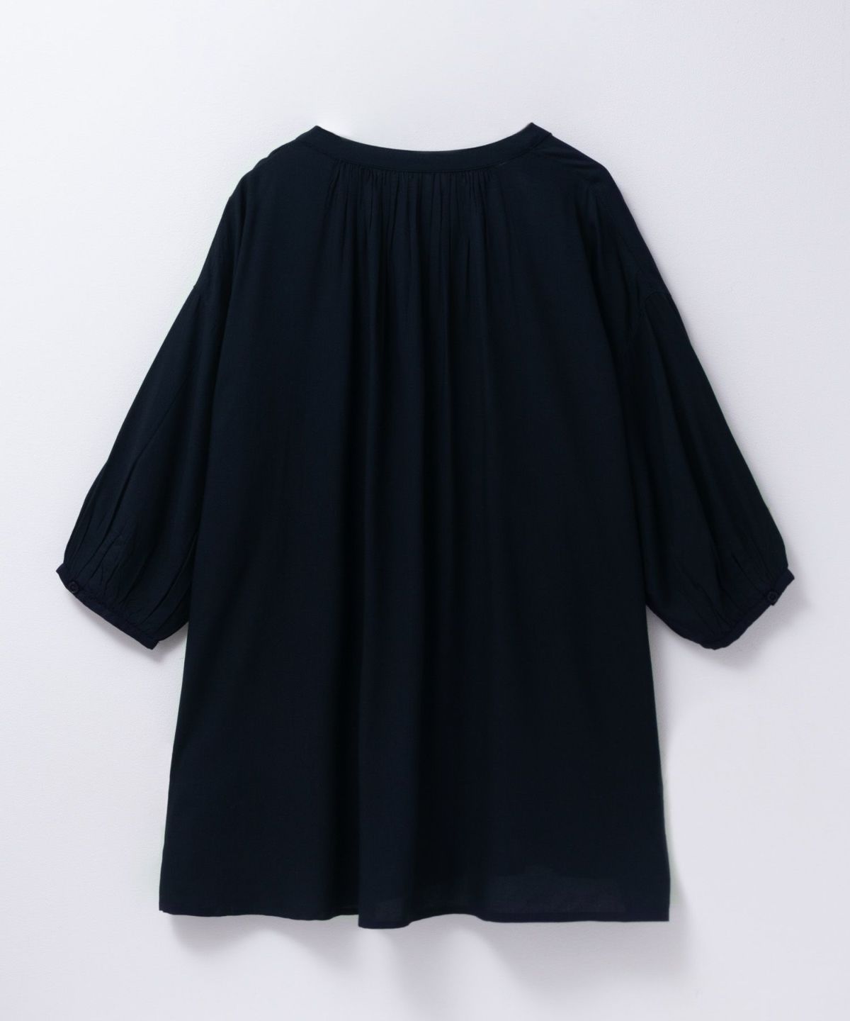 Howdy Marie インドファブリック 7分袖バンドカラーチュニック レディース