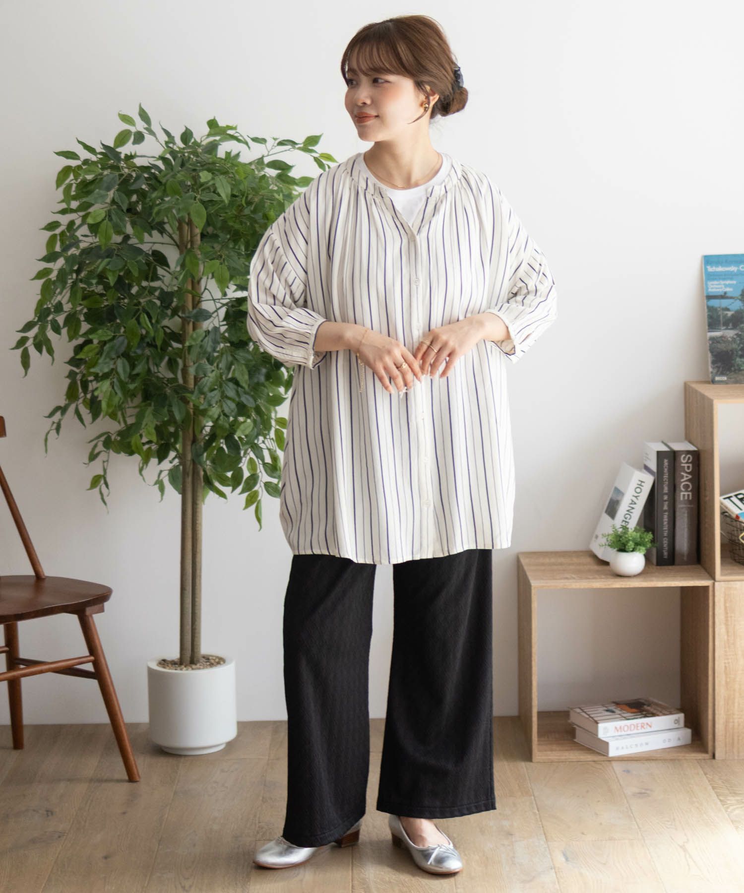 Howdy Marie  インドファブリック 7分袖バンドカラーチュニック レディース商品サムネイル-25