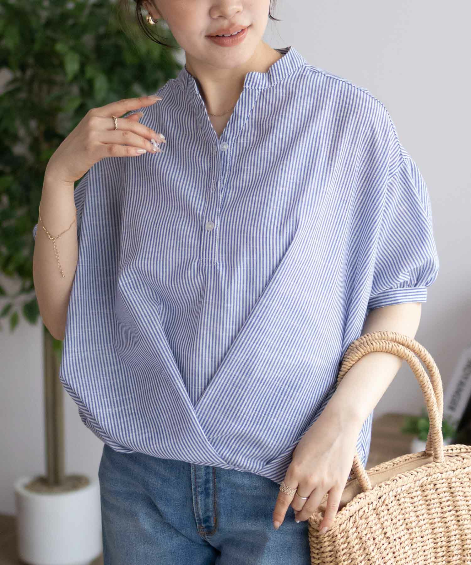 nAvy 裾タックスキッパーブラウス レディース商品画像-3
