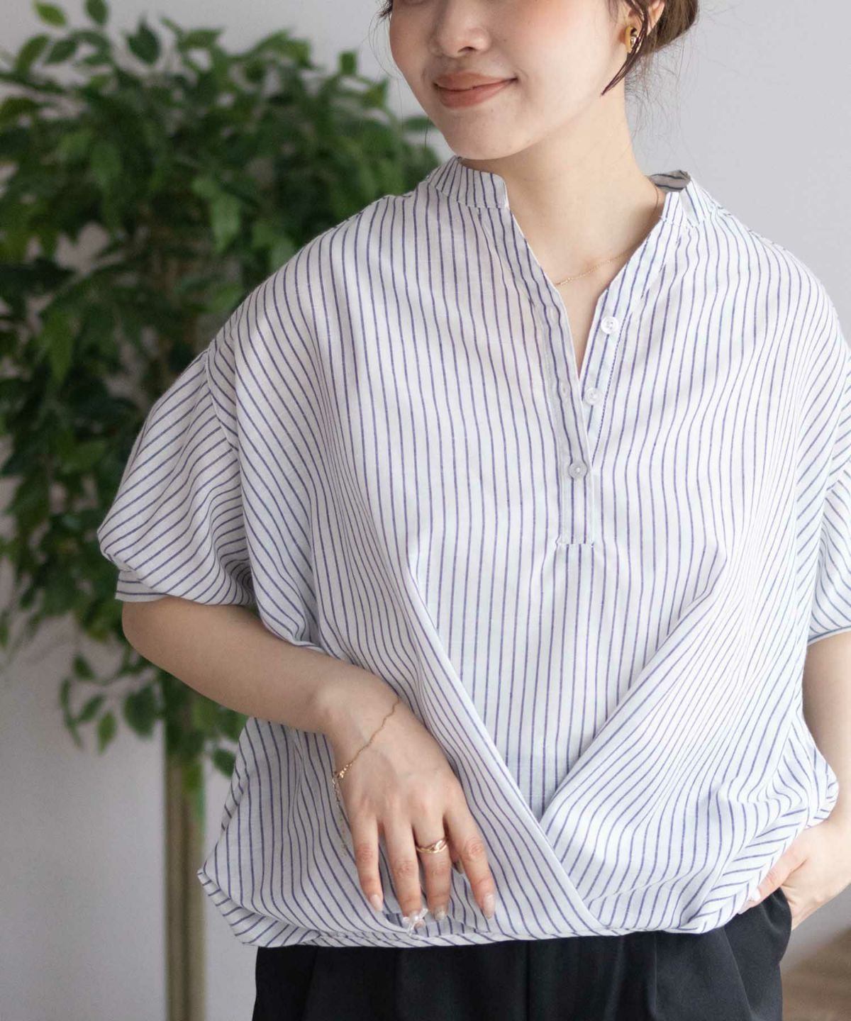 nAvy 裾タックスキッパーブラウス レディース