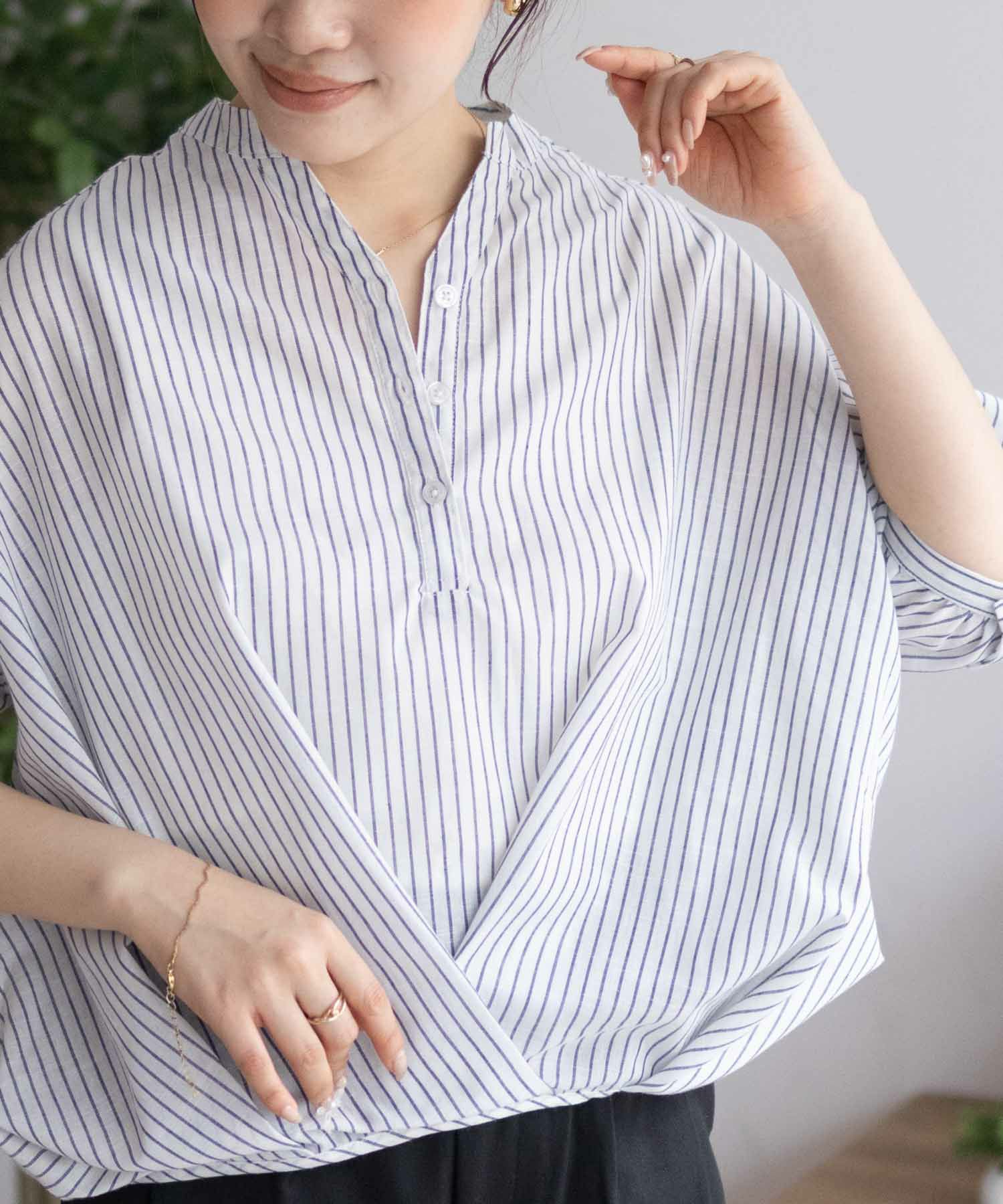 nAvy 裾タックスキッパーブラウス レディース