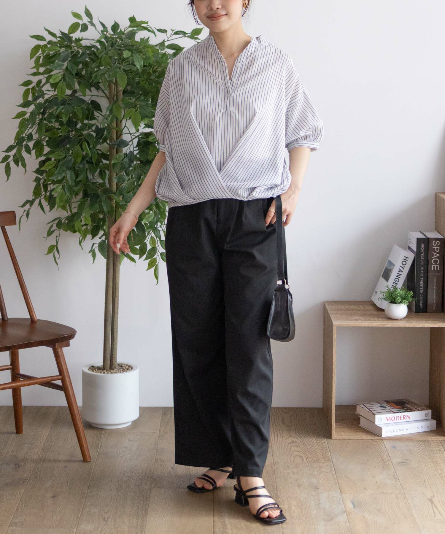 nAvy 裾タックスキッパーブラウス レディース
