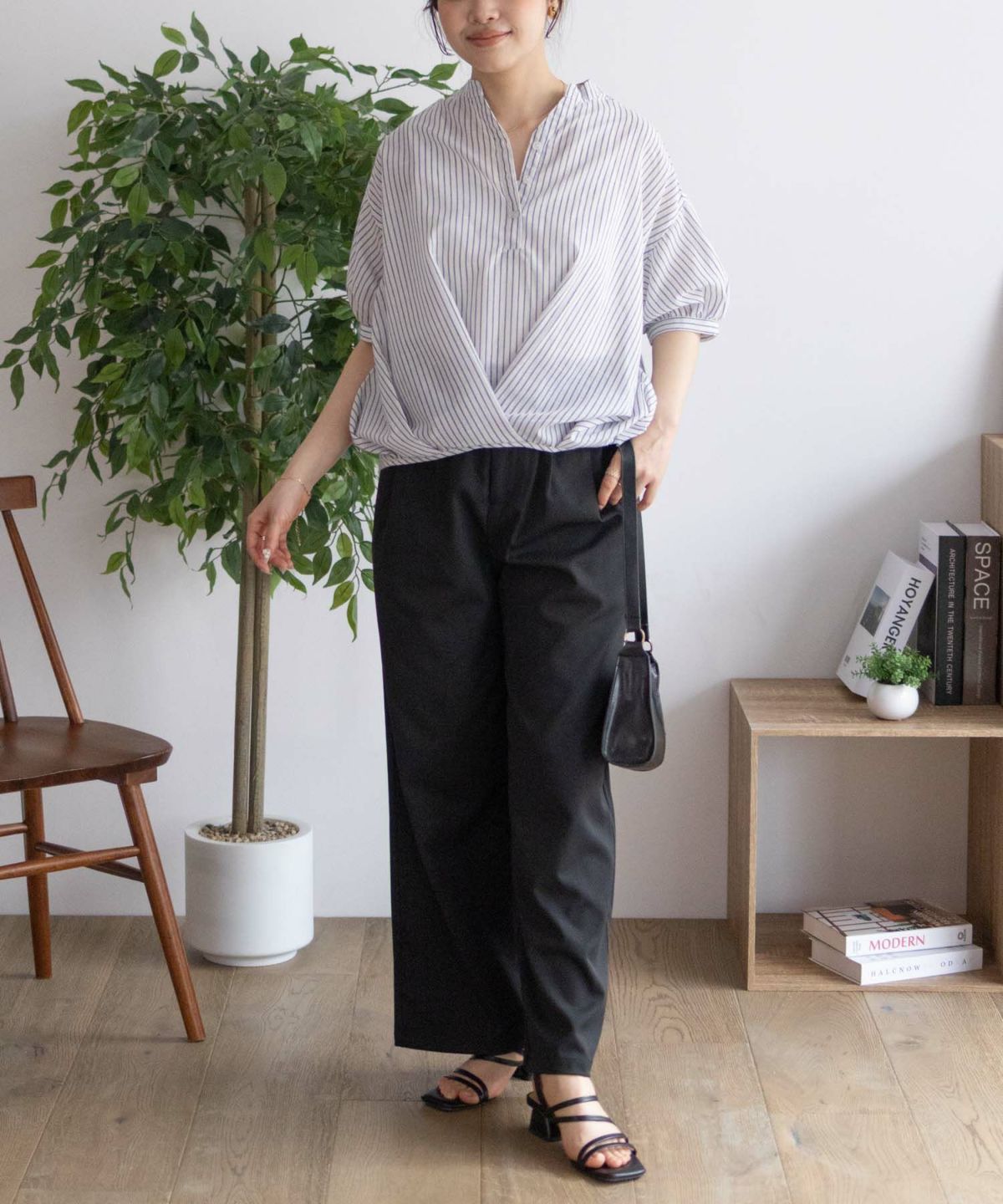 nAvy 裾タックスキッパーブラウス レディース