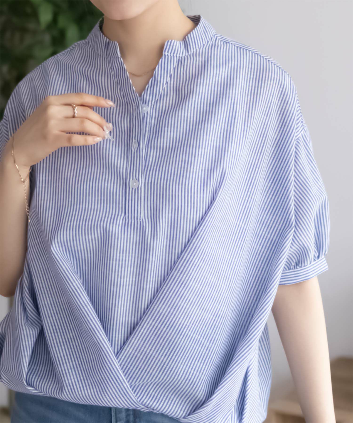 nAvy 裾タックスキッパーブラウス レディース