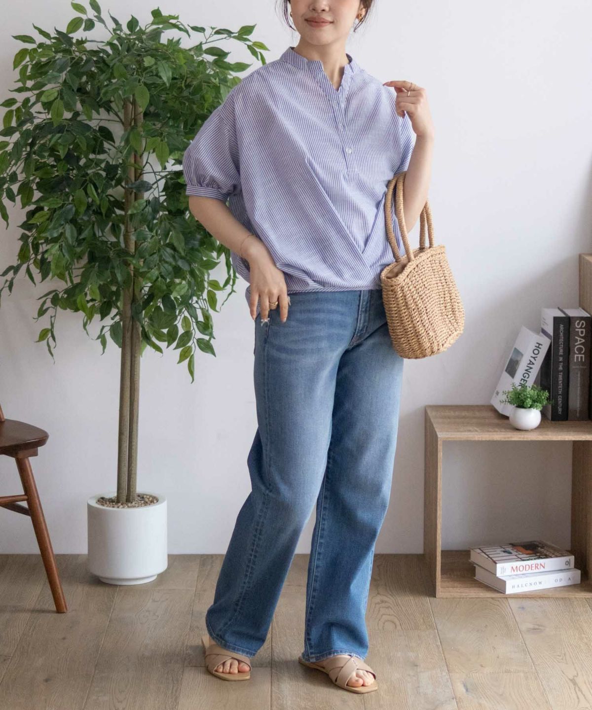 nAvy 裾タックスキッパーブラウス レディース