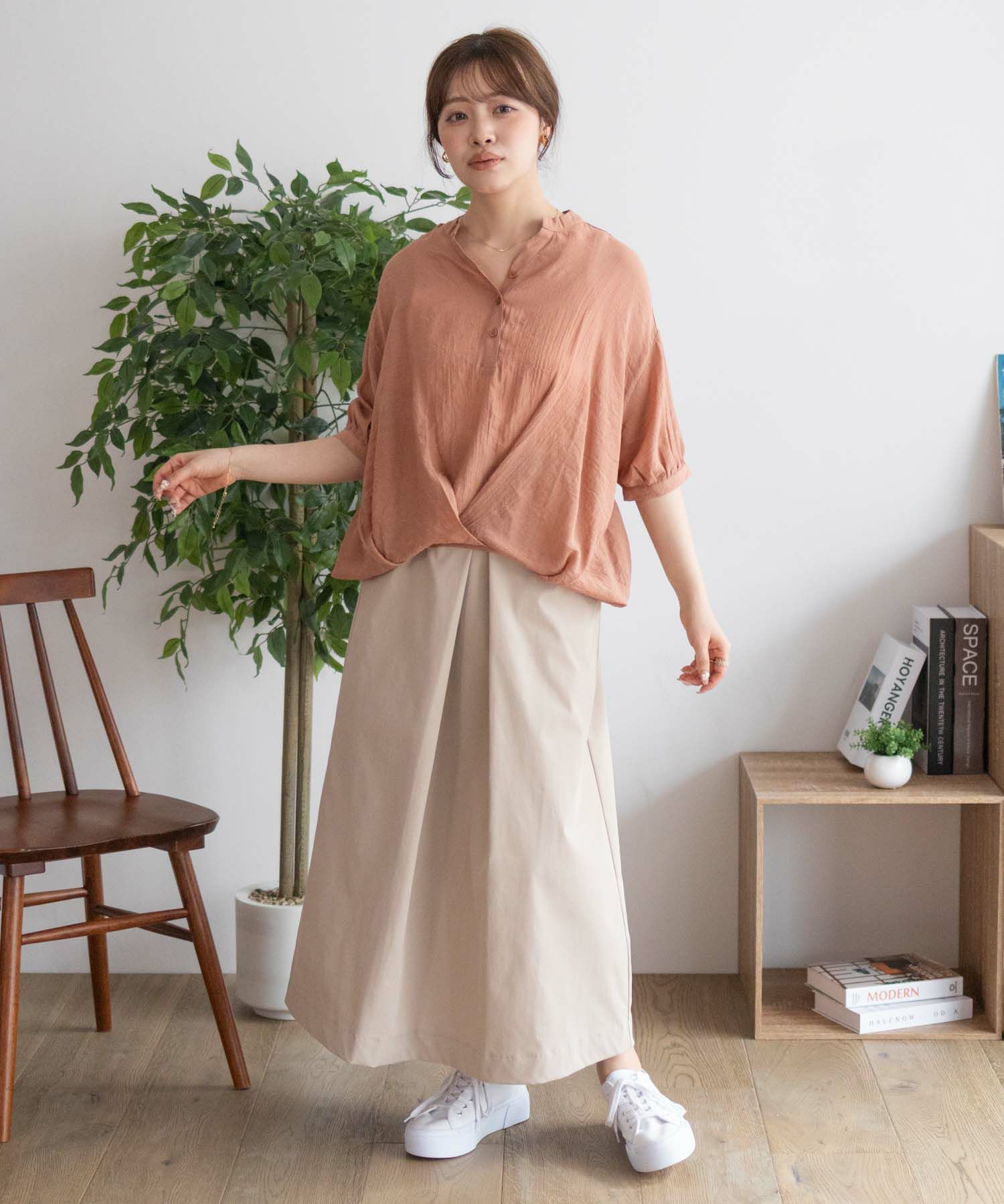 nAvy 裾タックスキッパーブラウス レディース