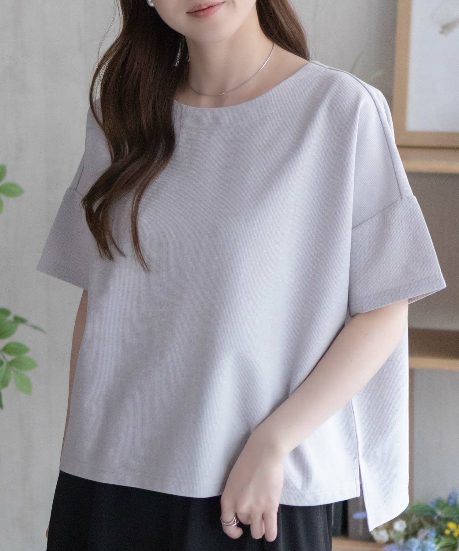 nAvy SARARI ミニワッフルスリットプルオーバー レディース ネコポス 対応商品