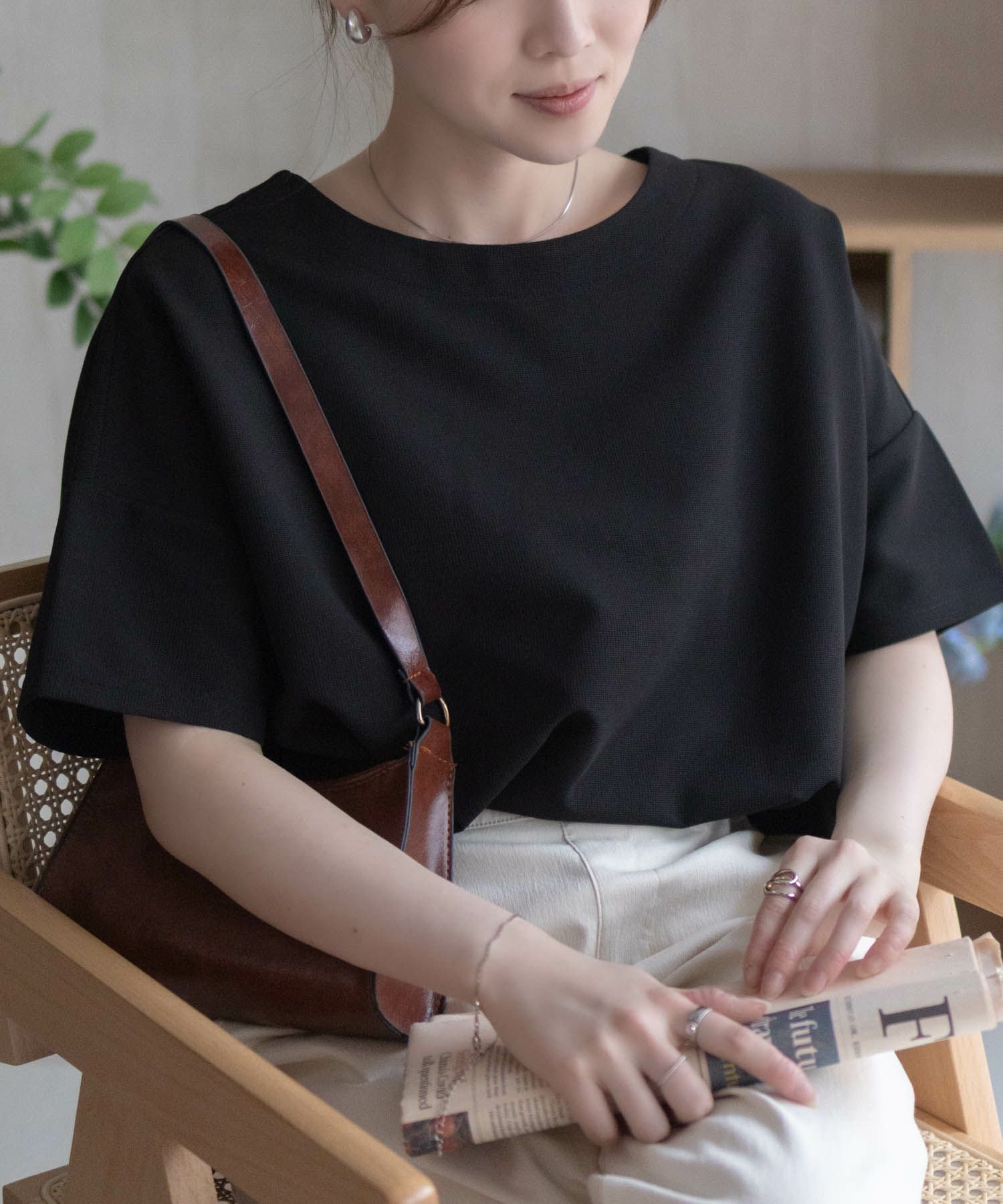 nAvy SARARI ミニワッフルスリットプルオーバー レディース ネコポス 対応商品
