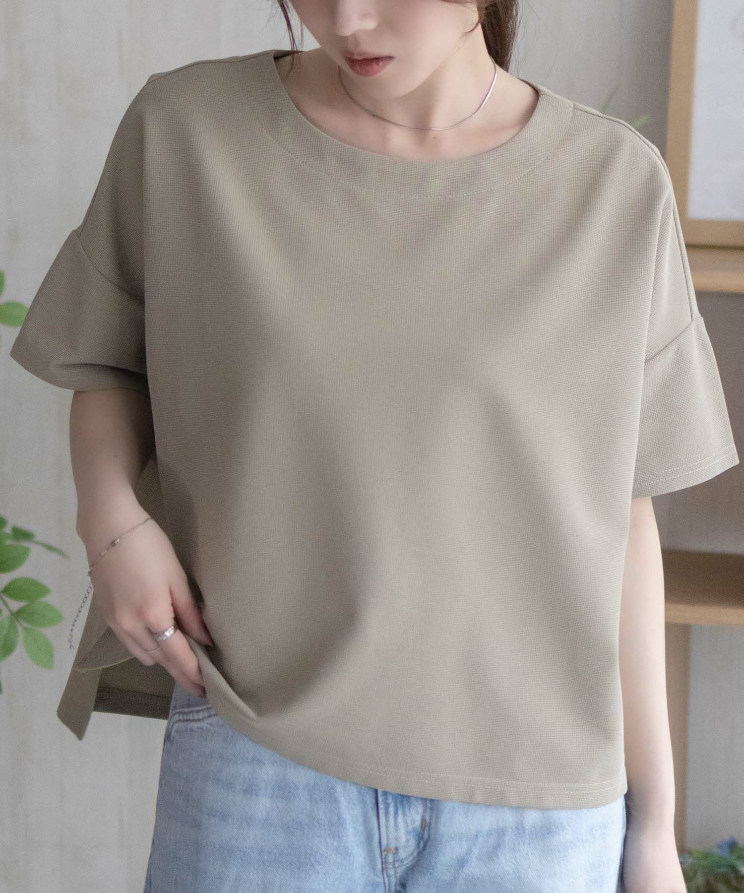 nAvy SARARI ミニワッフルスリットプルオーバー レディース ネコポス 対応商品