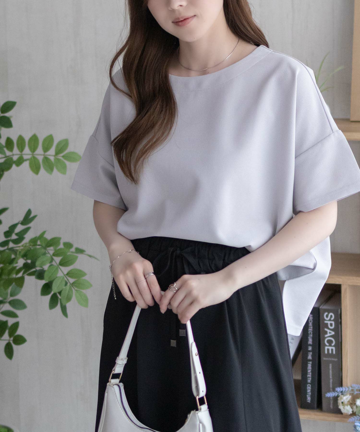 nAvy SARARI ミニワッフルスリットプルオーバー レディース ネコポス 対応商品