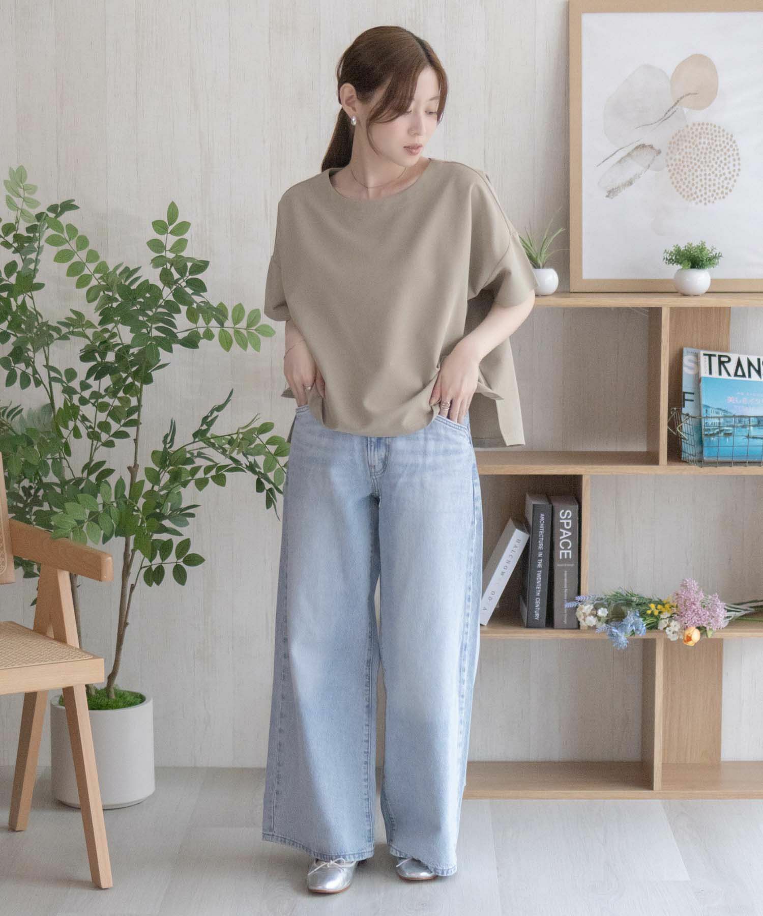 nAvy SARARI ミニワッフルスリットプルオーバー レディース ネコポス 対応商品