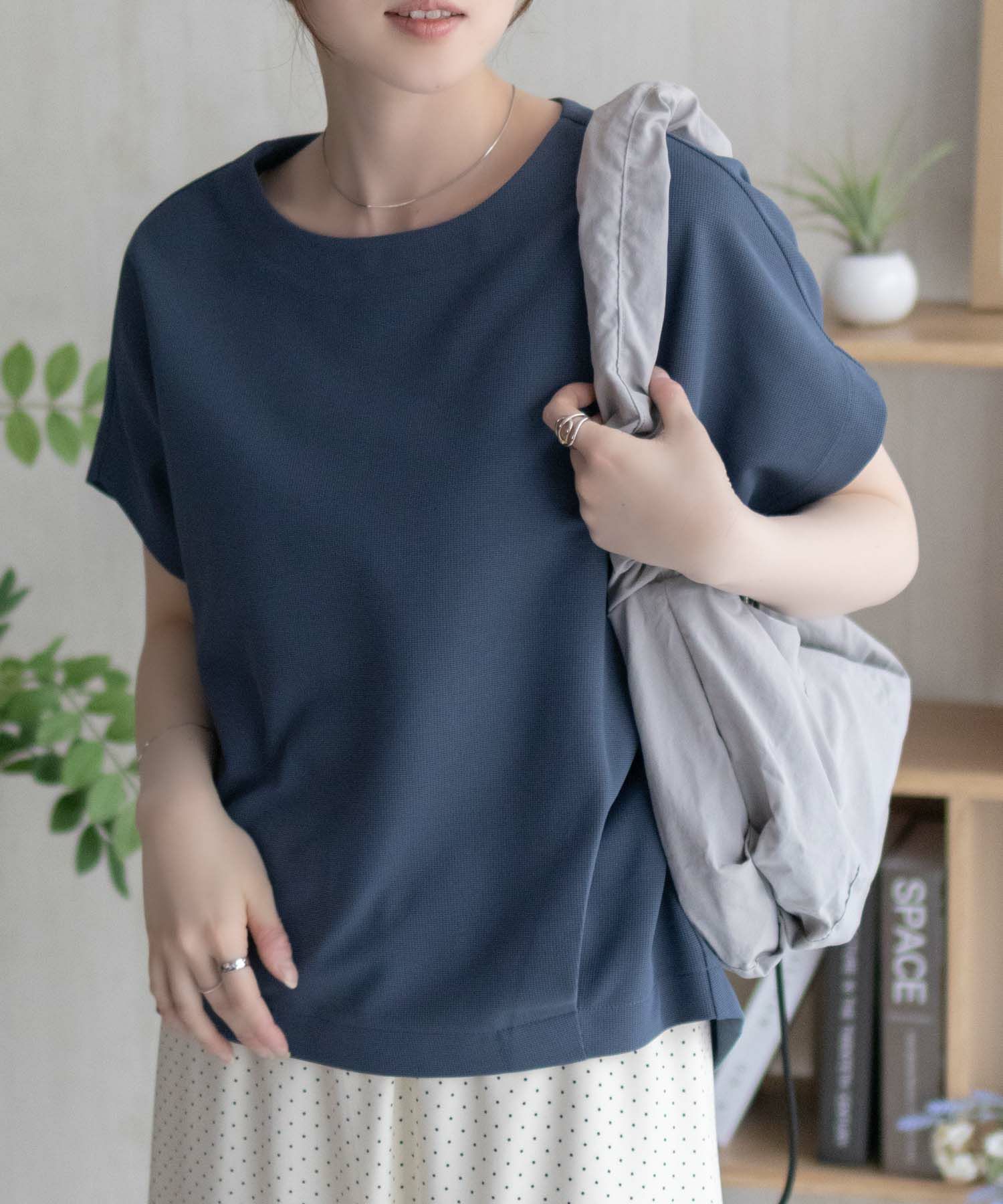 nAvy SARARI ミニワッフル裾タックプルオーバー レディース ネコポス 対応商品