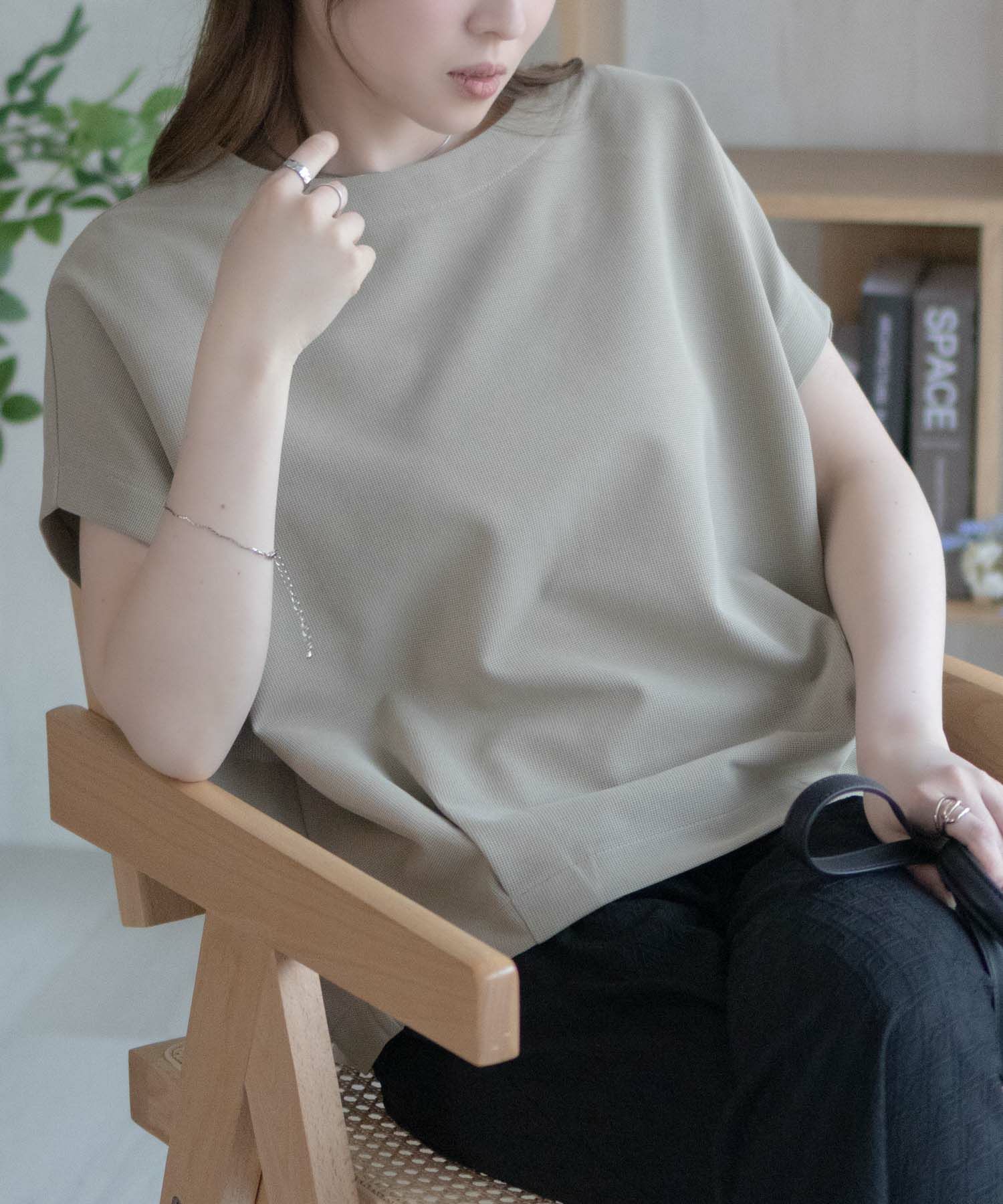 nAvy SARARI ミニワッフル裾タックプルオーバー レディース ネコポス 対応商品