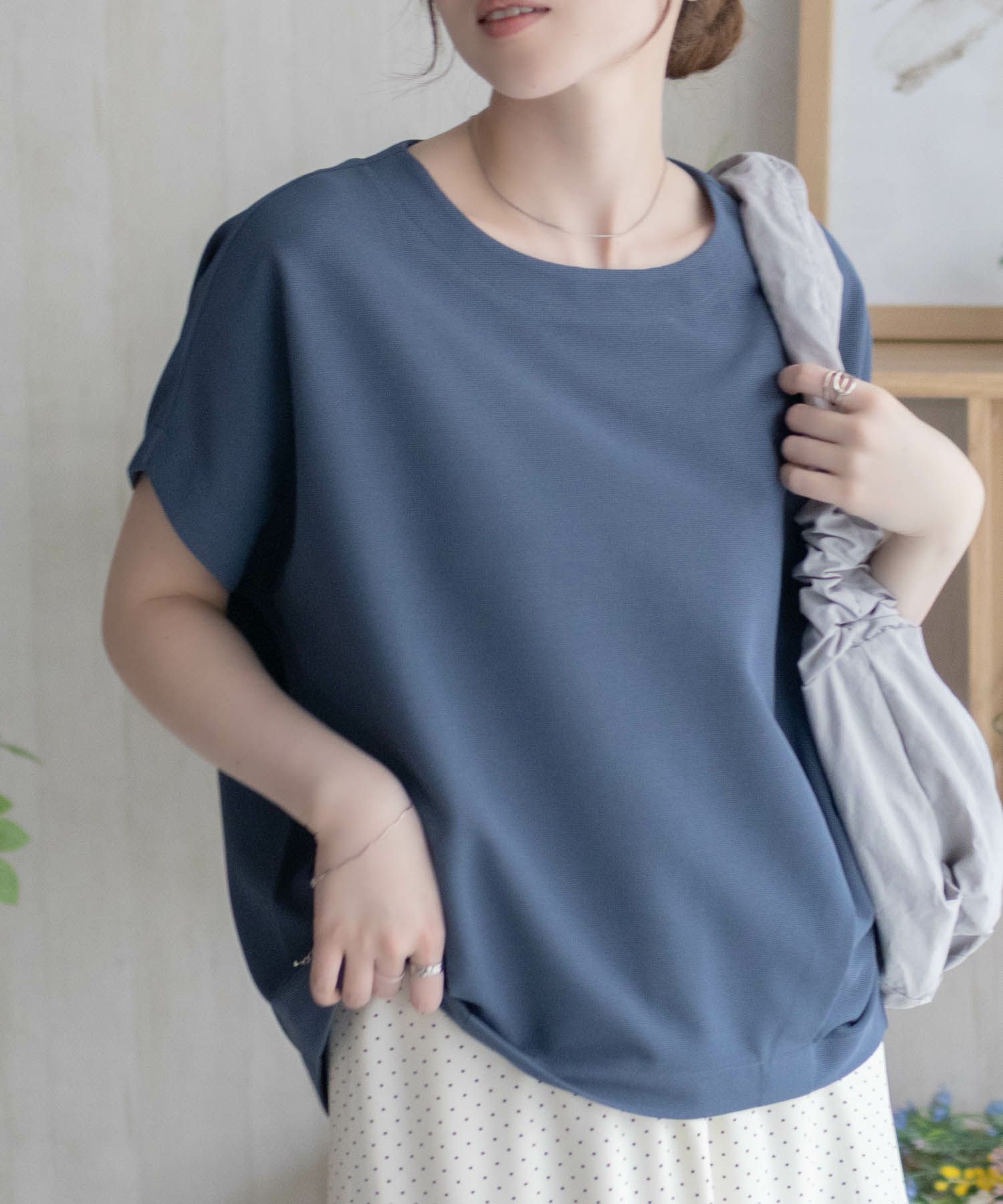 nAvy SARARI ミニワッフル裾タックプルオーバー レディース ネコポス 対応商品