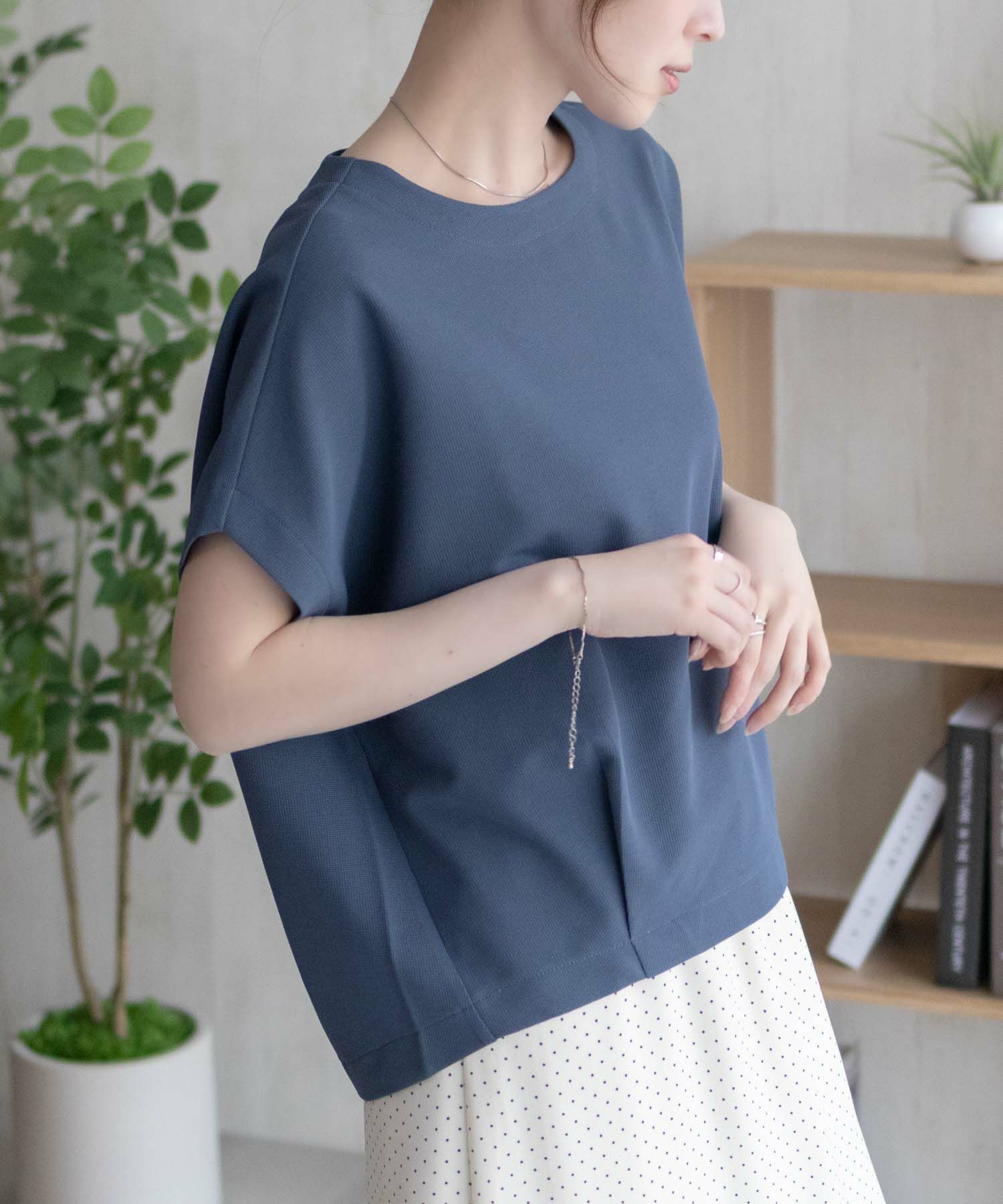 nAvy SARARI ミニワッフル裾タックプルオーバー レディース ネコポス 対応商品