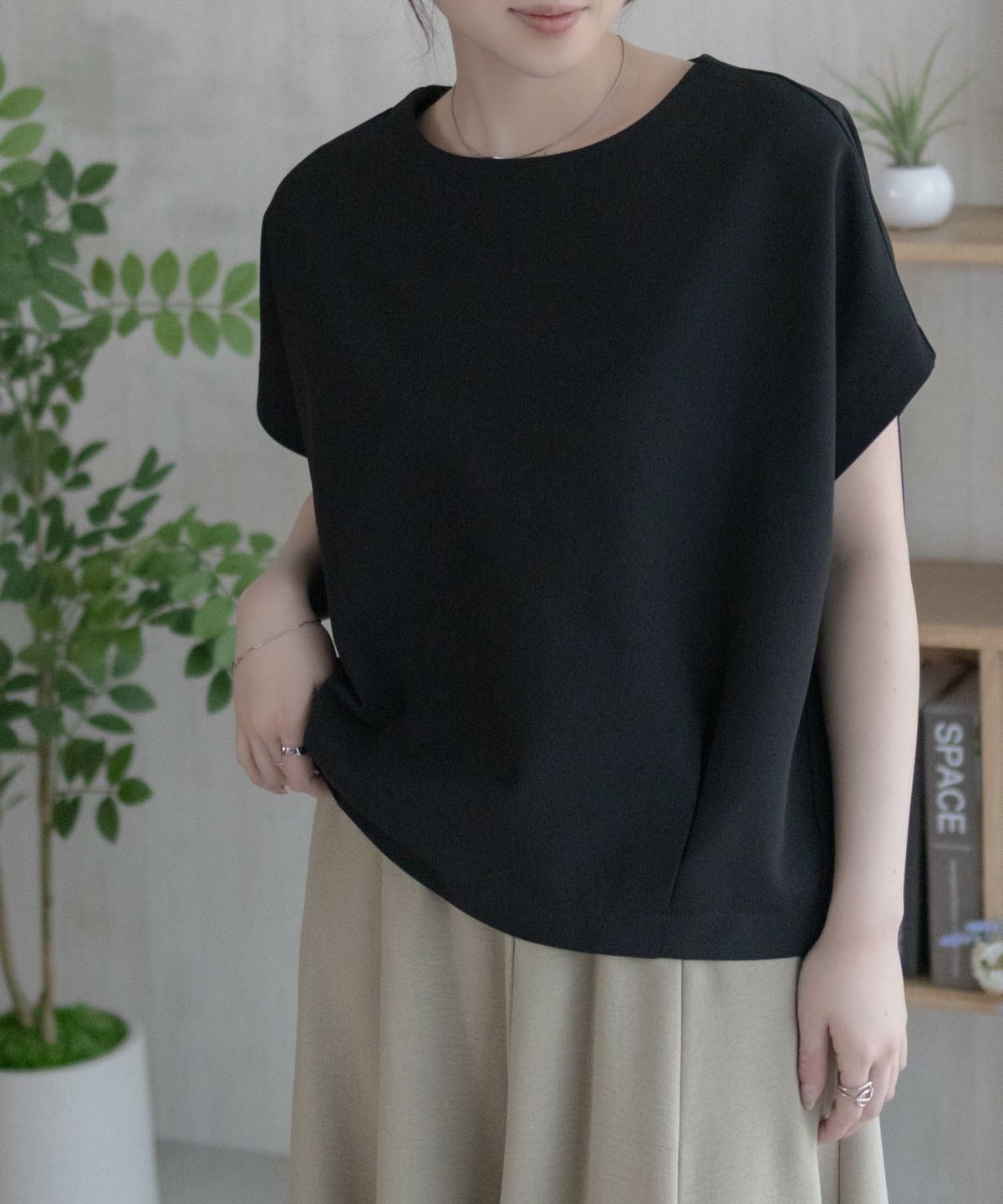 nAvy SARARI ミニワッフル裾タックプルオーバー レディース ネコポス 対応商品