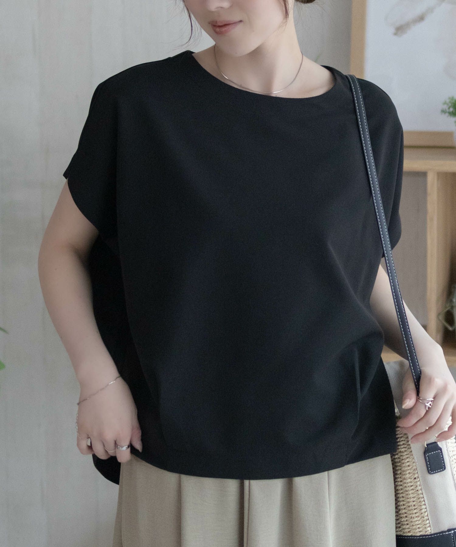 nAvy SARARI ミニワッフル裾タックプルオーバー レディース ネコポス 対応商品