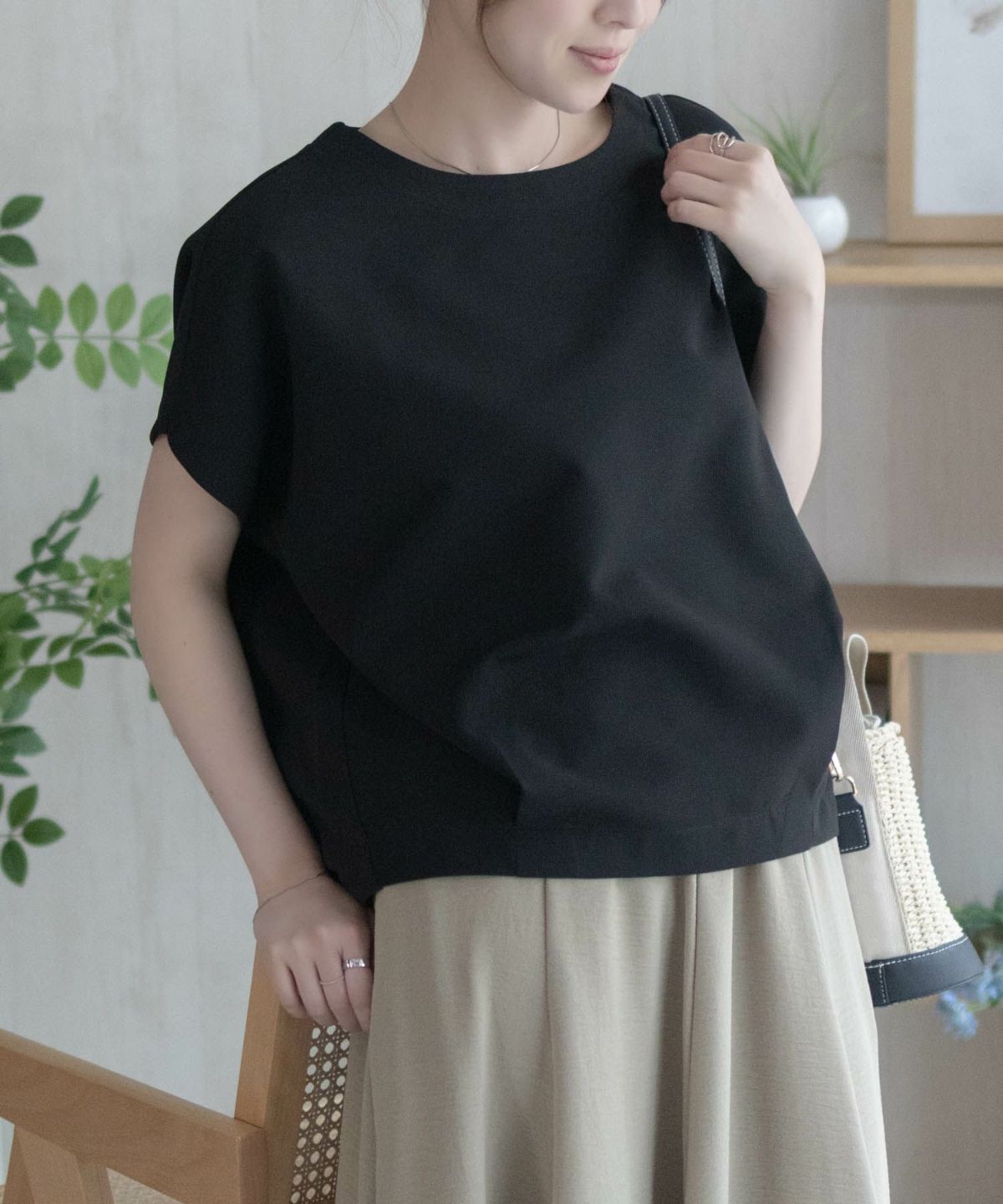 nAvy SARARI ミニワッフル裾タックプルオーバー レディース ネコポス 対応商品