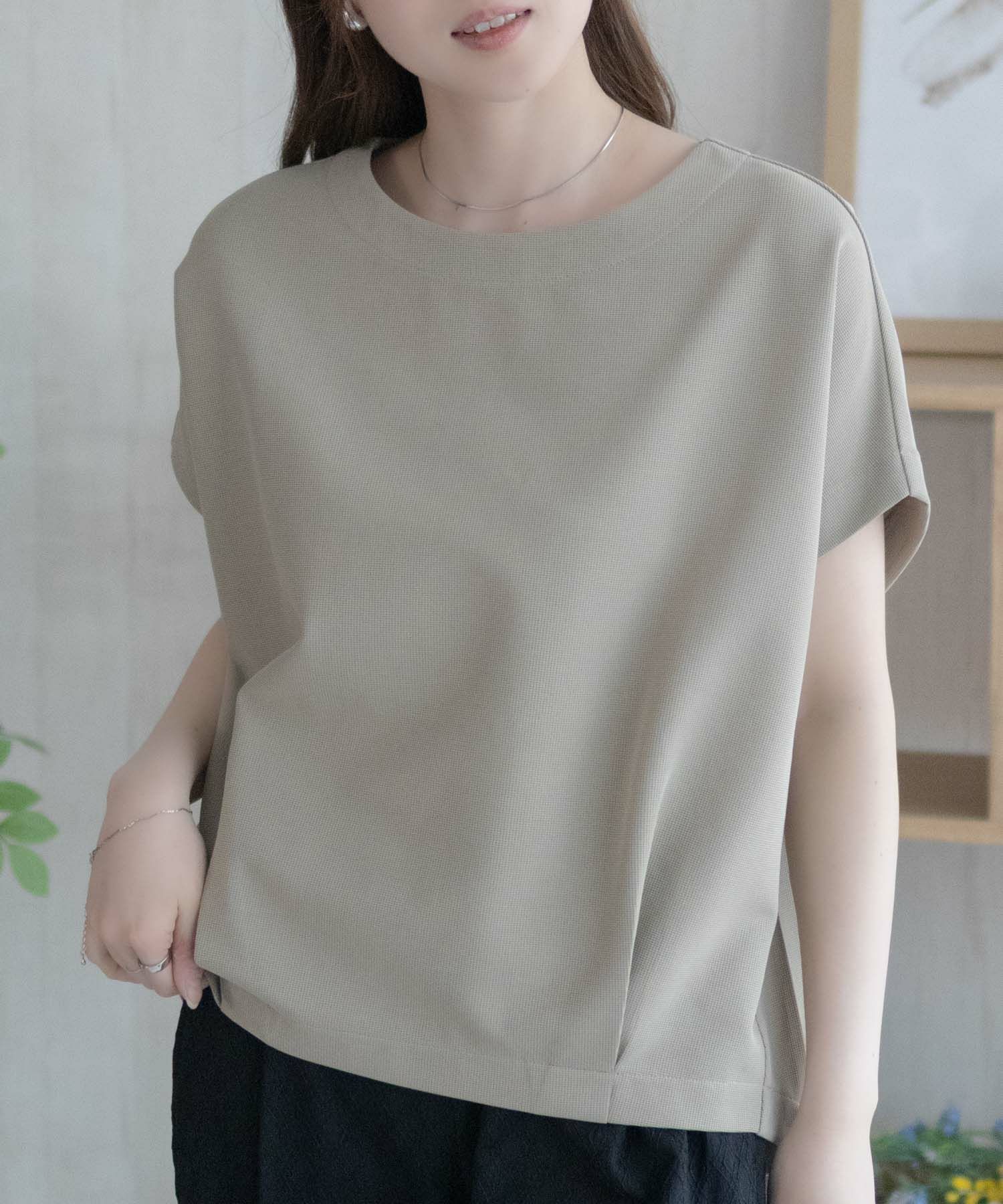 nAvy SARARI ミニワッフル裾タックプルオーバー レディース ネコポス 対応商品