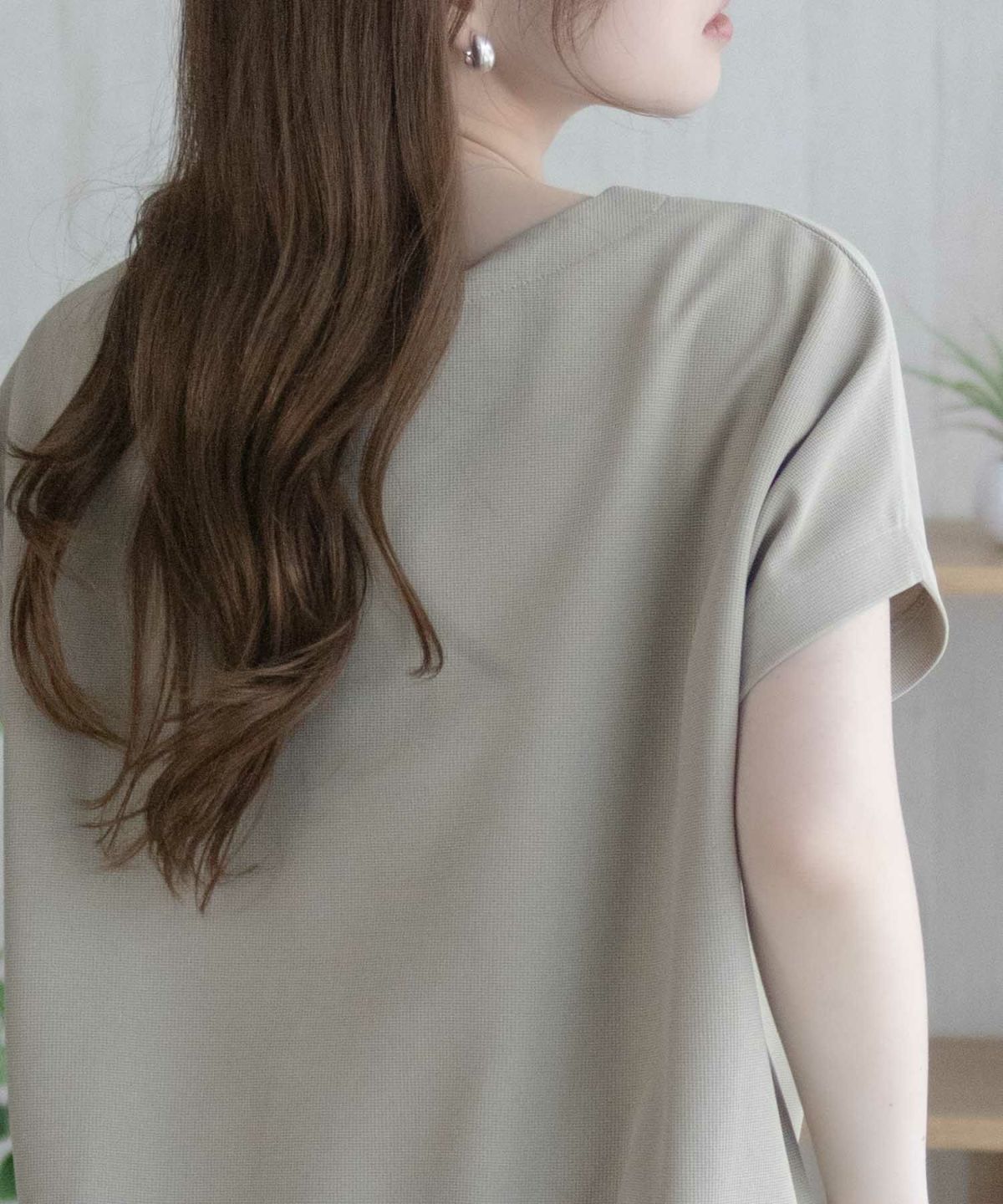 nAvy SARARI ミニワッフル裾タックプルオーバー レディース ネコポス 対応商品