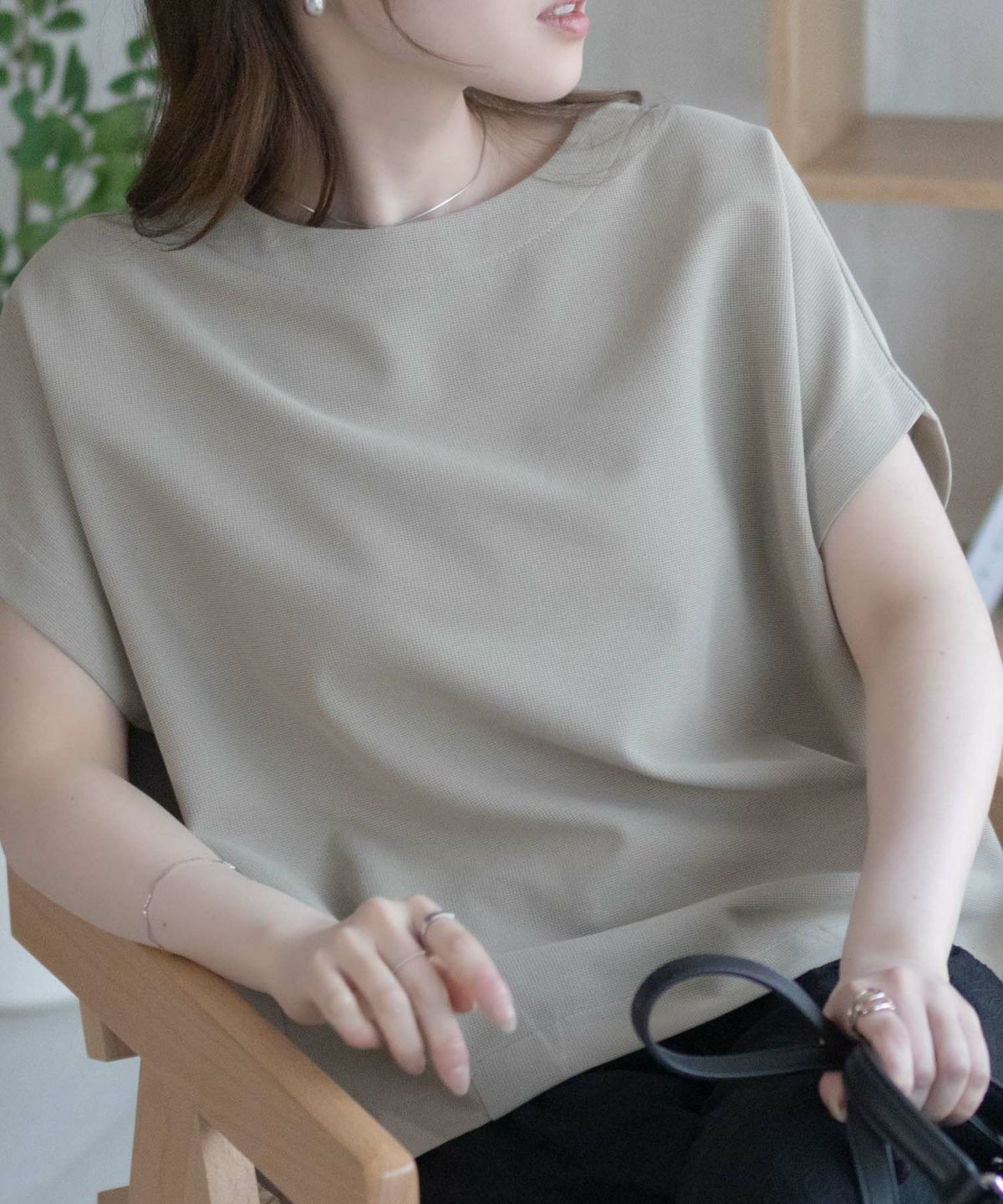 nAvy SARARI ミニワッフル裾タックプルオーバー レディース ネコポス 対応商品