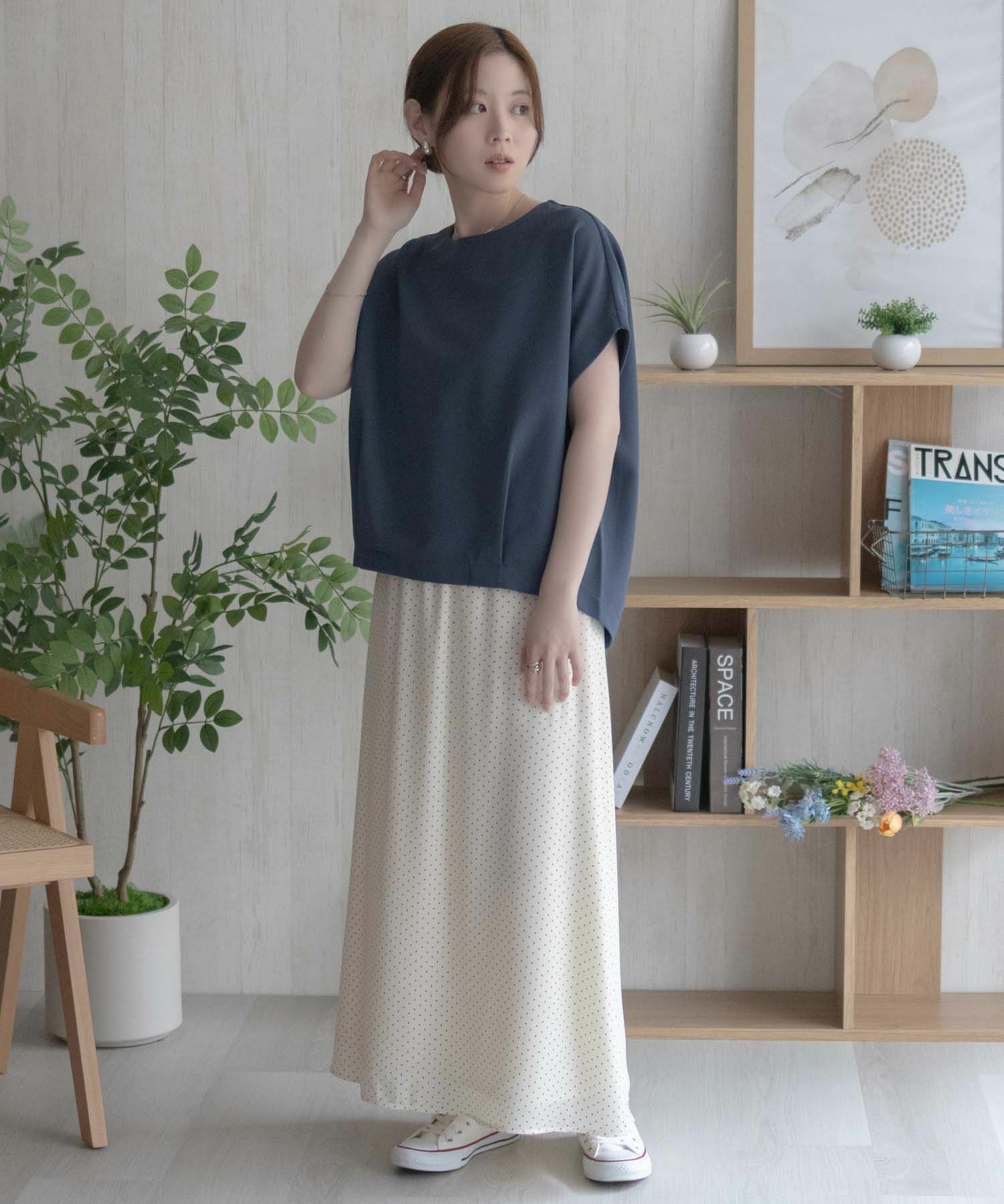 nAvy SARARI ミニワッフル裾タックプルオーバー レディース ネコポス 対応商品