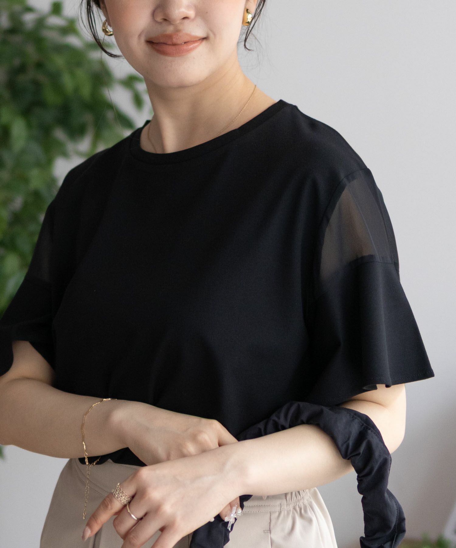 Howdy Marie  袖シアープルオーバー レディース メール便 対応商品商品画像-3