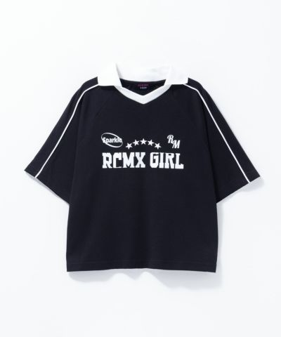 [値下げ]RICH MIX  ポンチ素材 襟付き肩ラインTシャツ キッズ ネコポス 対応商品
