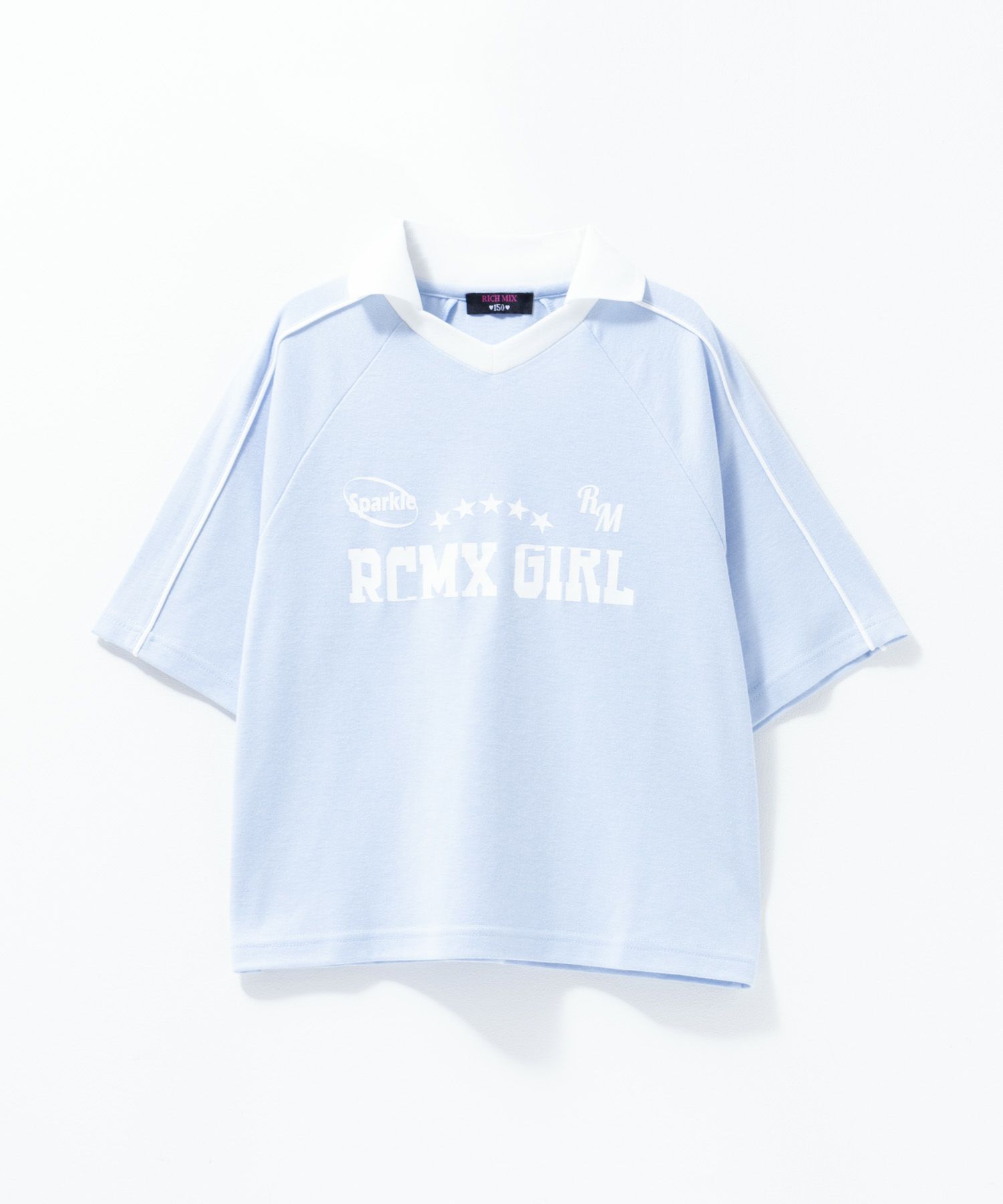 RICH MIX  ポンチ素材 襟付き肩ラインTシャツ キッズ メール便 対応商品商品サムネイル-3