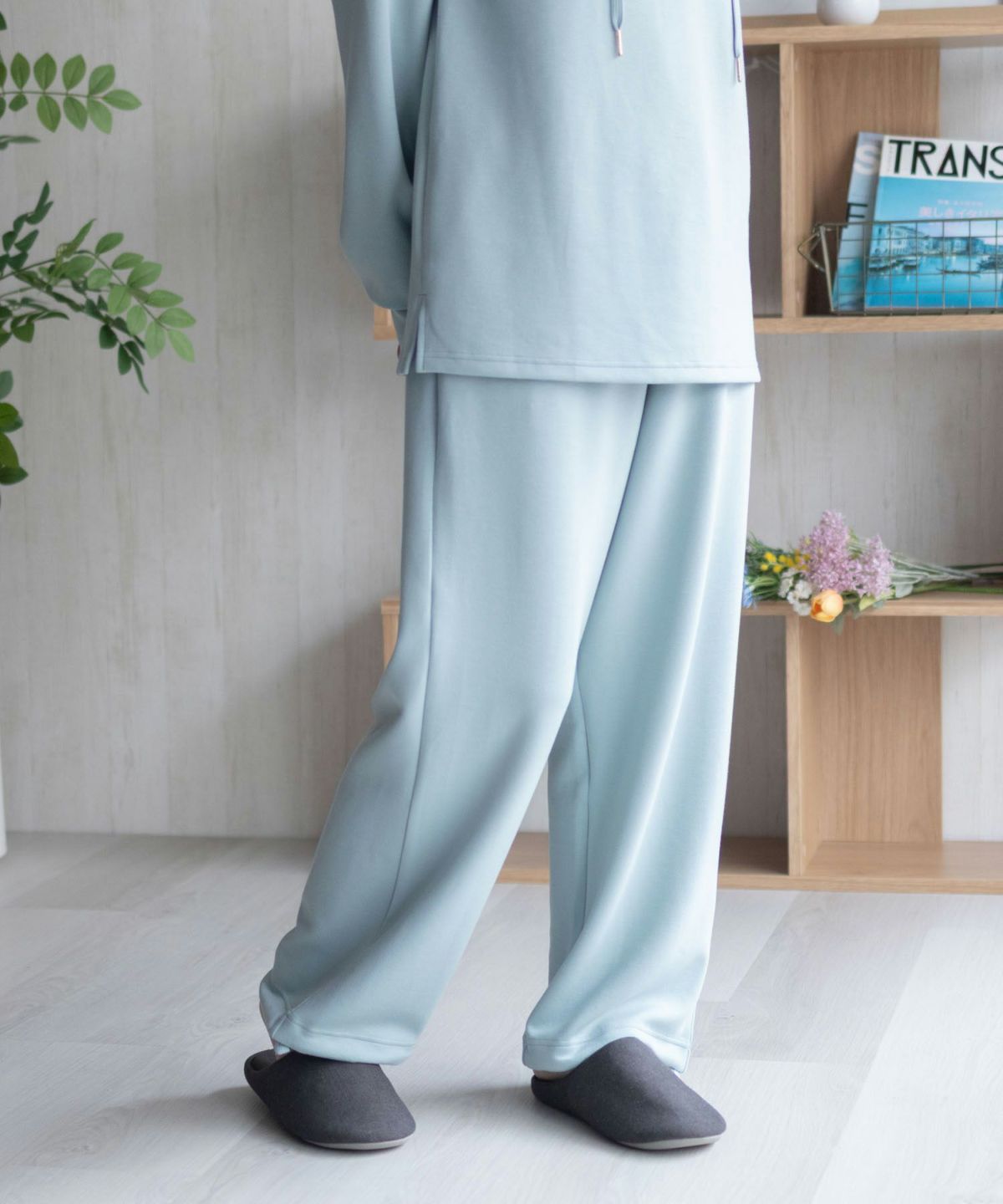 NAVY ポンチ素材 もちもちスウェット上下セット レディース