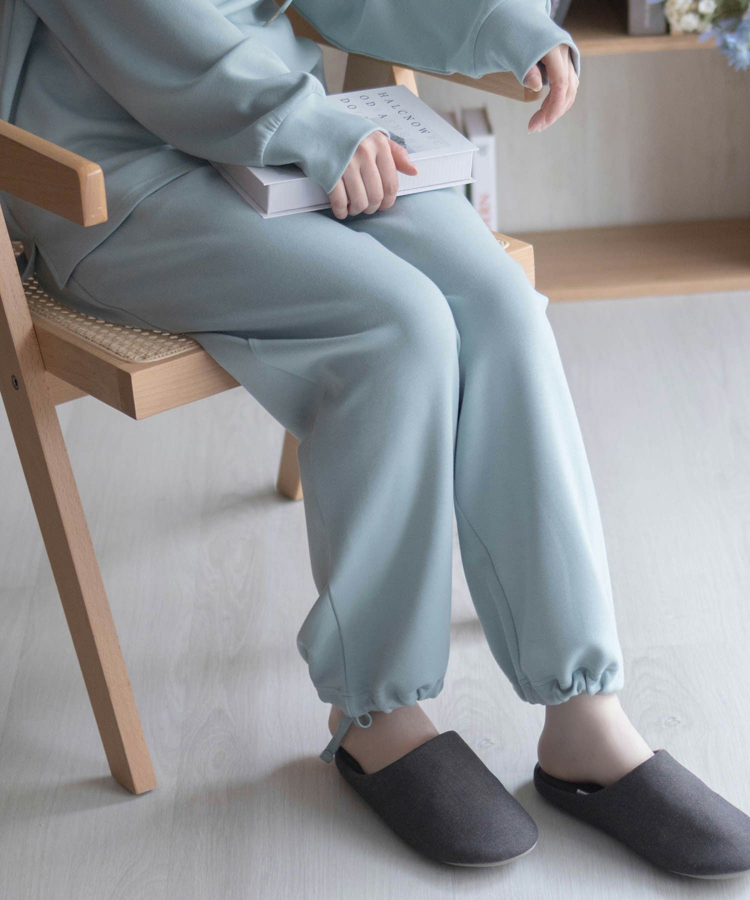 NAVY ポンチ素材 もちもちスウェット上下セット レディース