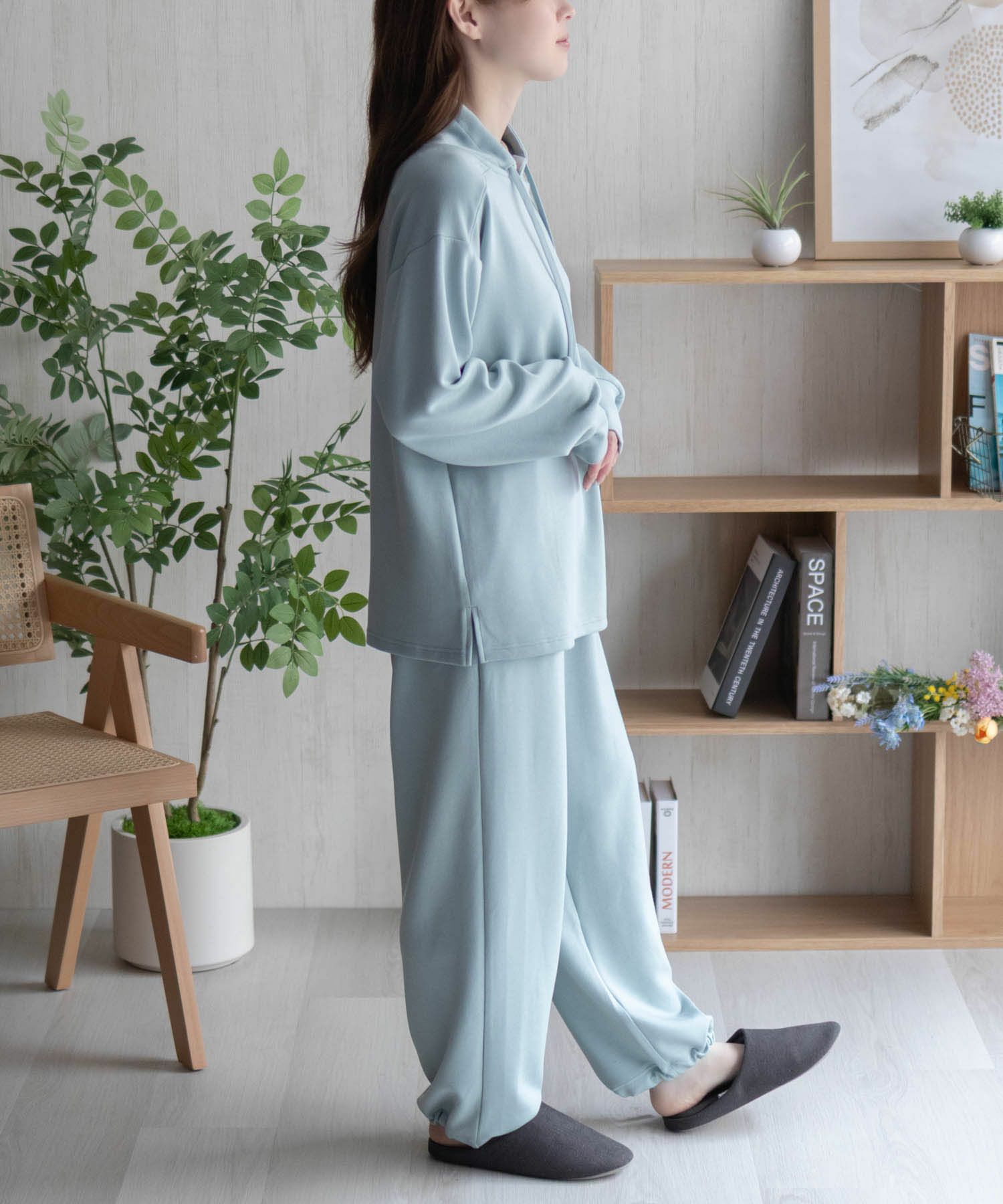 NAVY  ポンチ素材 もちもちスウェット上下セット レディース商品サムネイル-8