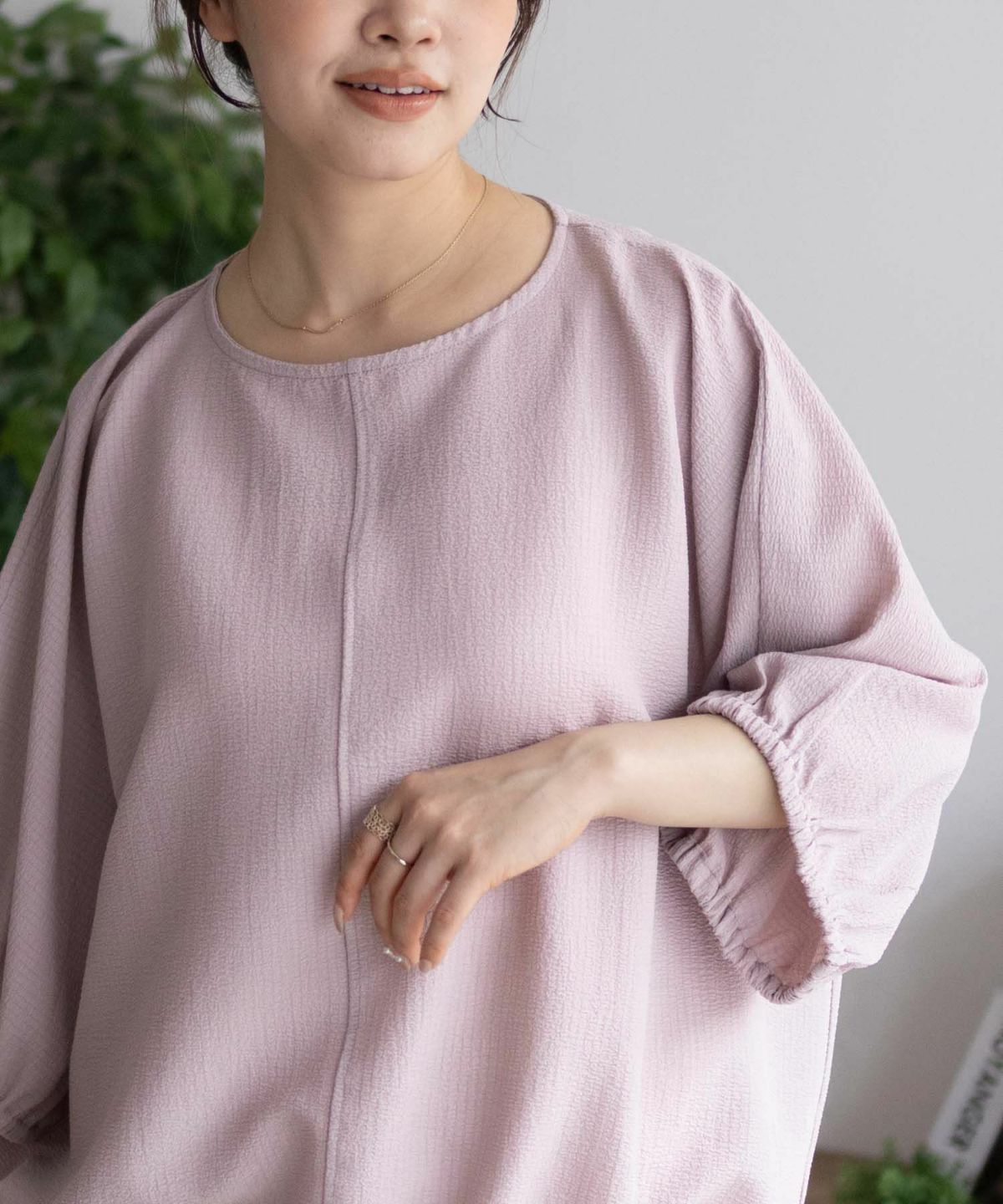 nAvy 裾サイドシャーリングブラウス レディース