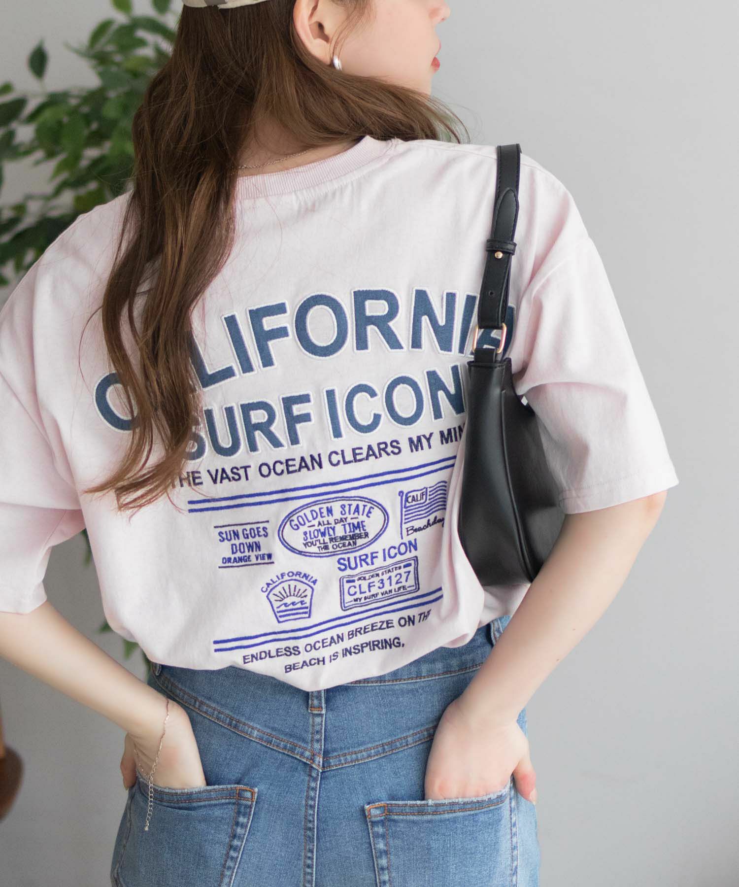 UNDERWRAPS デニム貼り付けスリットビッグTシャツ レディース ネコポス 対応商品