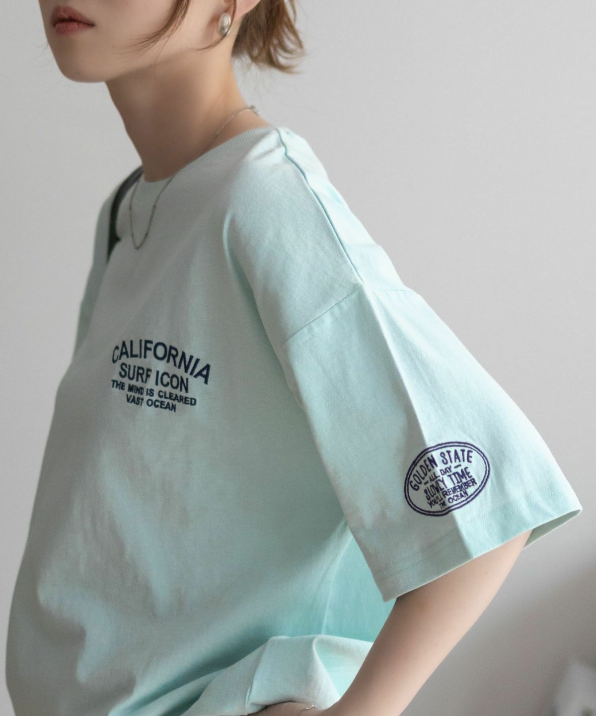 UNDERWRAPS デニム貼り付けスリットビッグTシャツ レディース ネコポス 対応商品