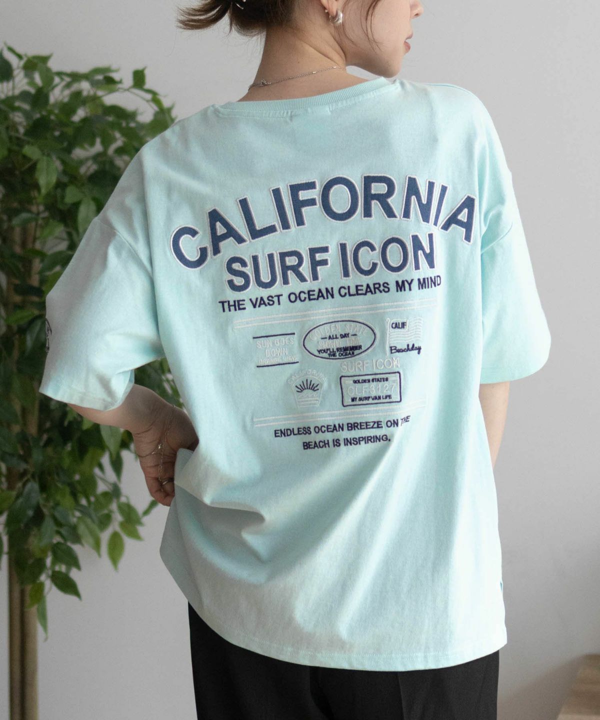 UNDERWRAPS デニム貼り付けスリットビッグTシャツ レディース ネコポス 対応商品